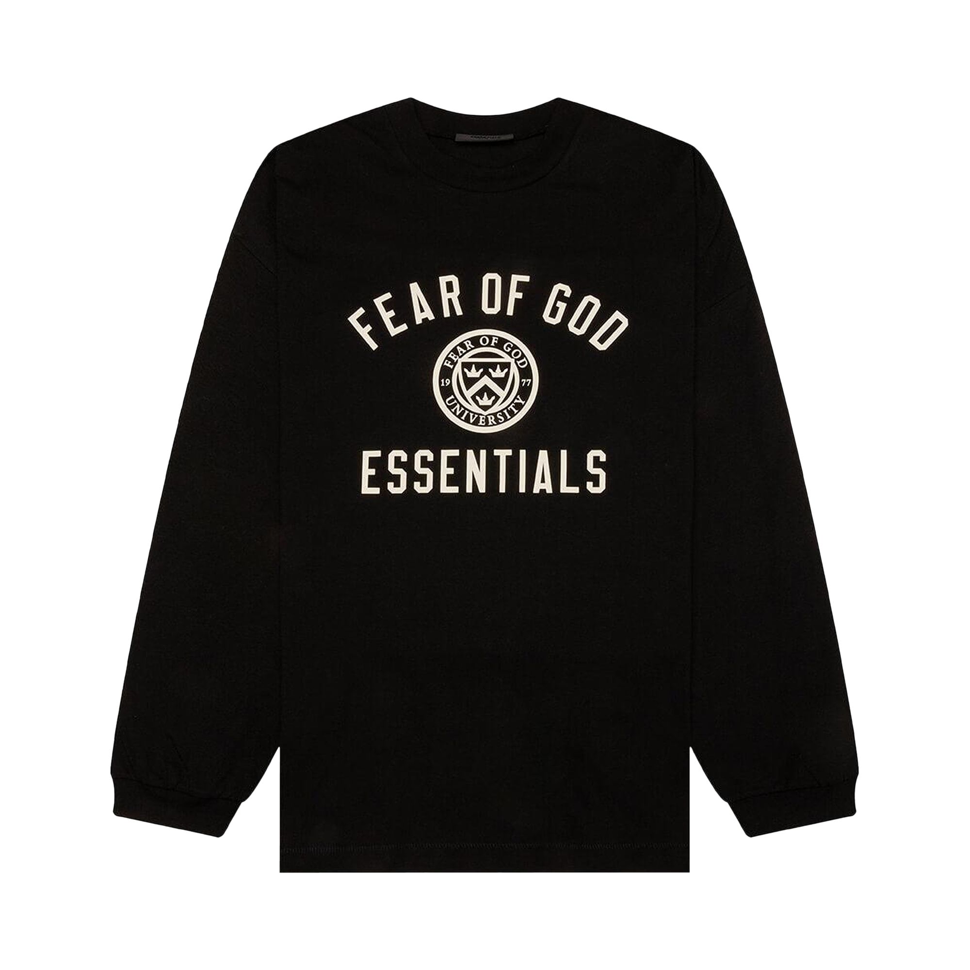 Pre-owned Essentials Fear Of God Jersey Long-sleeve Tee 'black' | Men's Size L