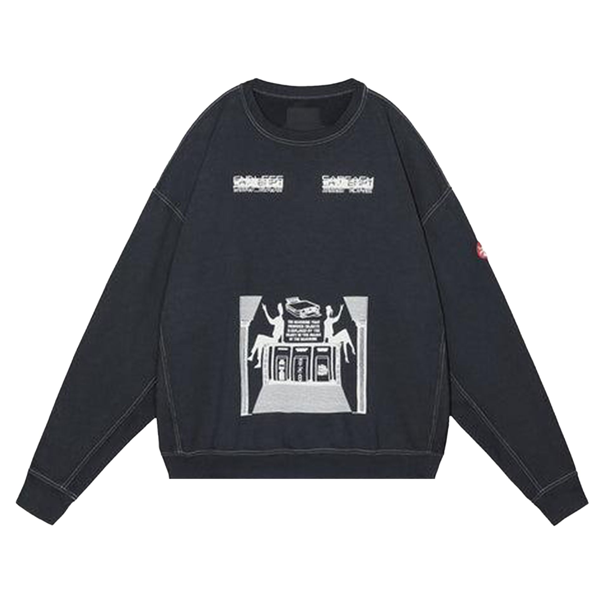 Pre-owned Cav Empt Overdye Md Machines Crewneck 'black' | Men's Size L