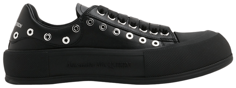 Buy Alexander McQueen Deck Plimsoll 'Black Eyelets' - 729539