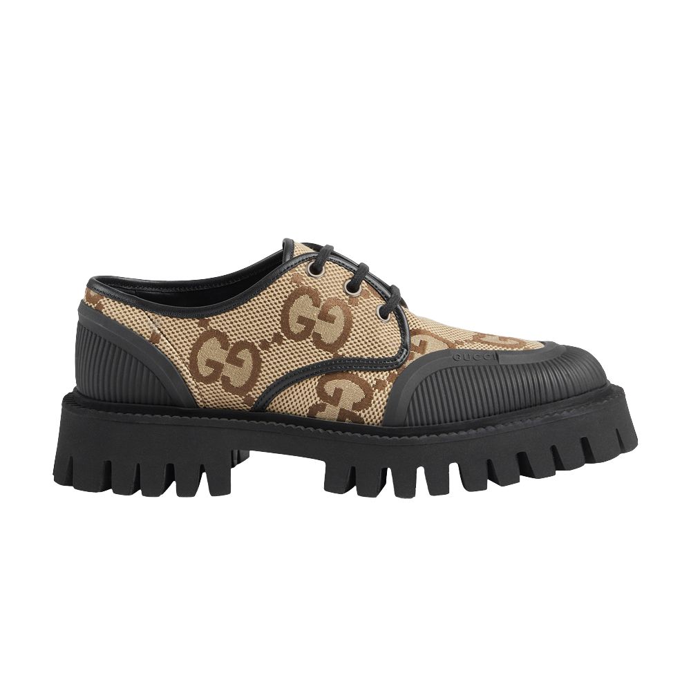 Pre-owned Gucci Wmns Maxi Gg Lace-up 'beige Black' | Tan | Women's Size 6.5