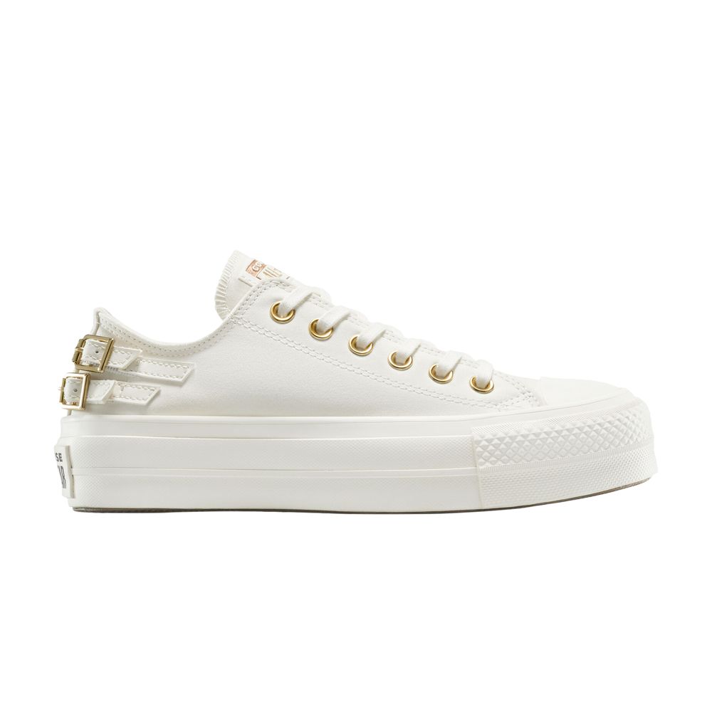 Pre-owned Converse Wmns Chuck Taylor All Star Lift Platform Low 'buckle' | Cream | Women's Size 7.5