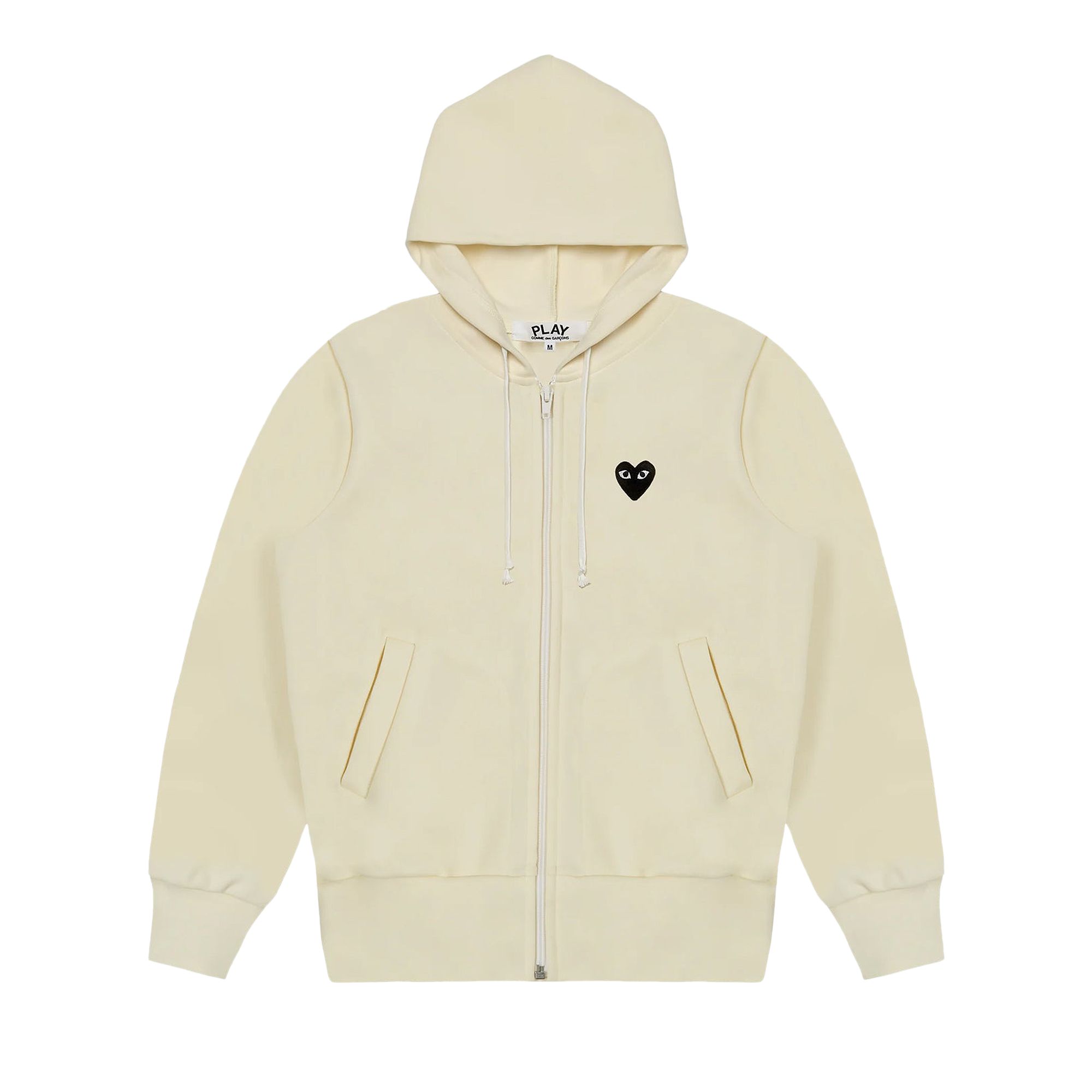 Pre-owned Comme Des Garçons Play Zip-up Sweatshirt 'white/black' | Men's Size M