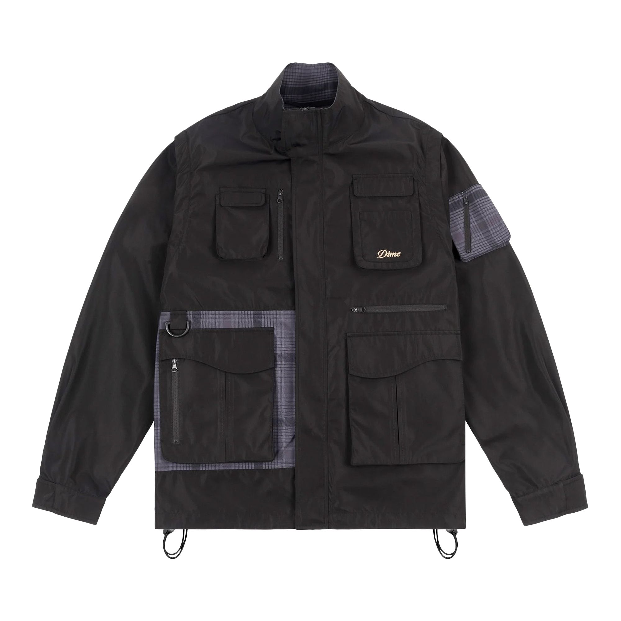 Pre-owned Dime Fishing Zip Off Jacket 'black' | Men's Size M