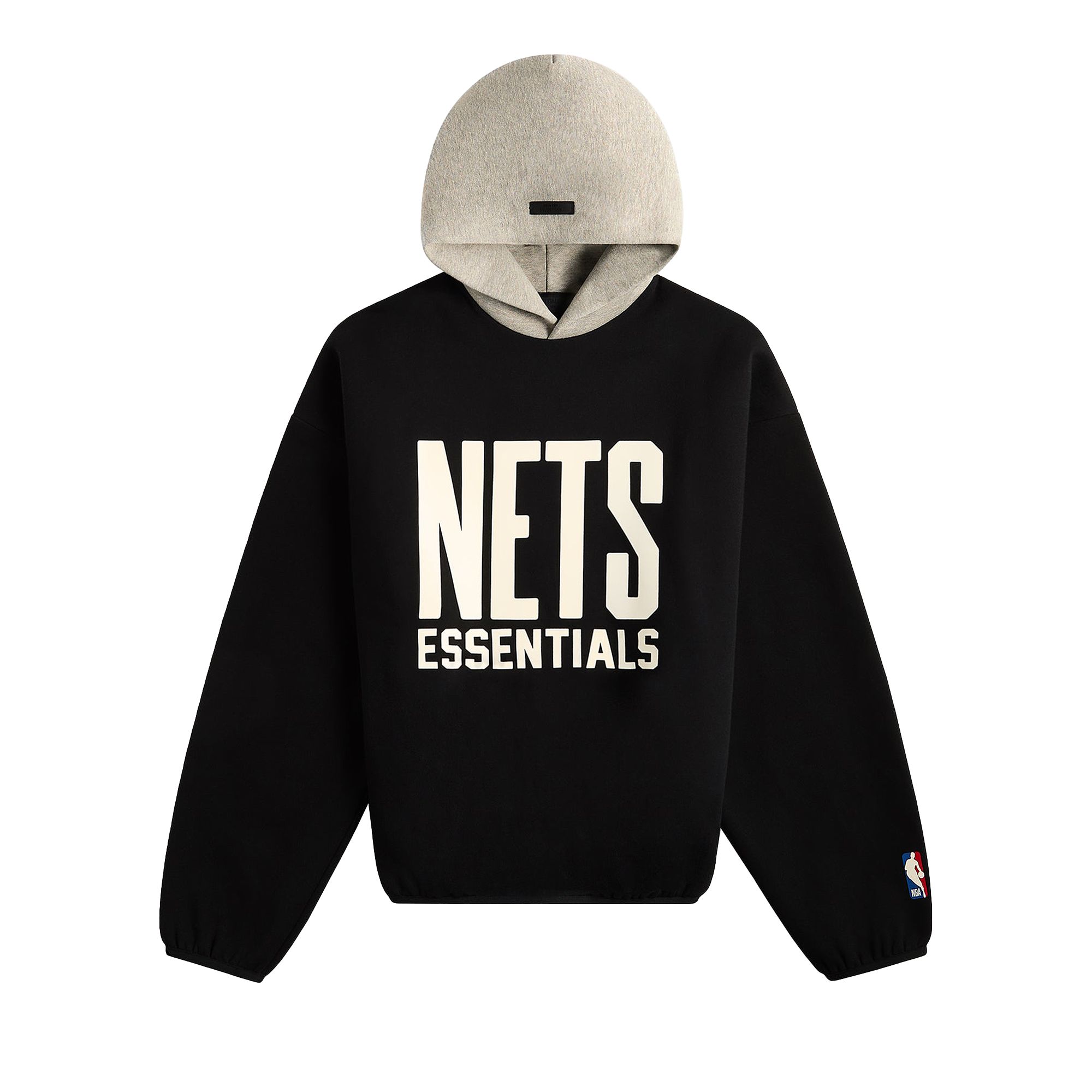 Pre-owned Essentials Fear Of God  X Nba Brooklyn Nets Hoodie 'black White' | Men's Size Xs