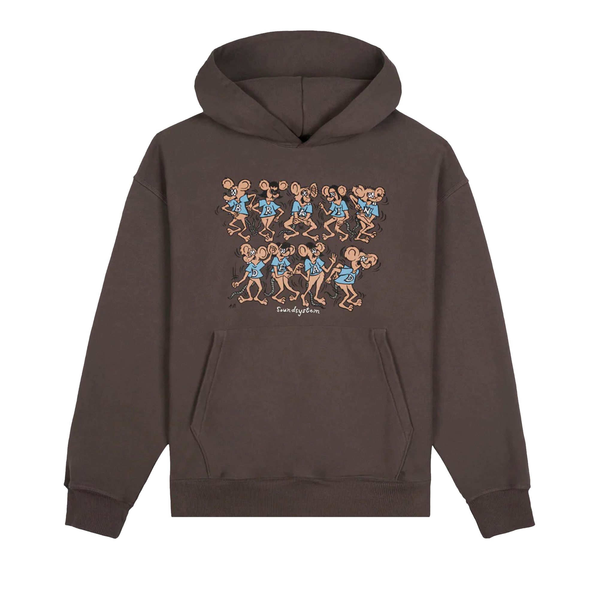 Pre-owned Brain Dead Rat Dance Soundsystem Hoodie 'grey' | Men's Size L