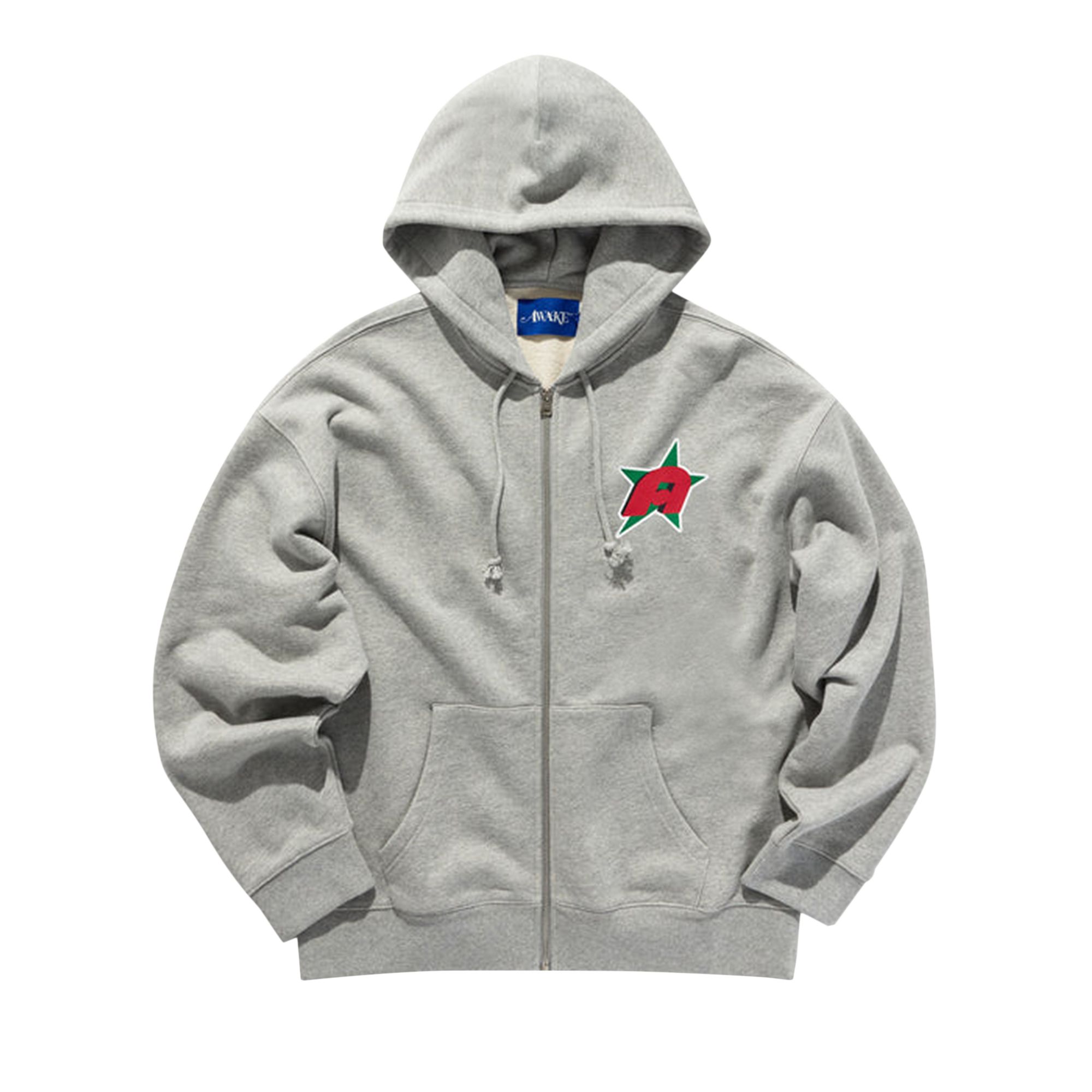 Pre-owned Awake Ny Star A Zip-up Hoodie 'heather Grey' | Men's Size Xxl