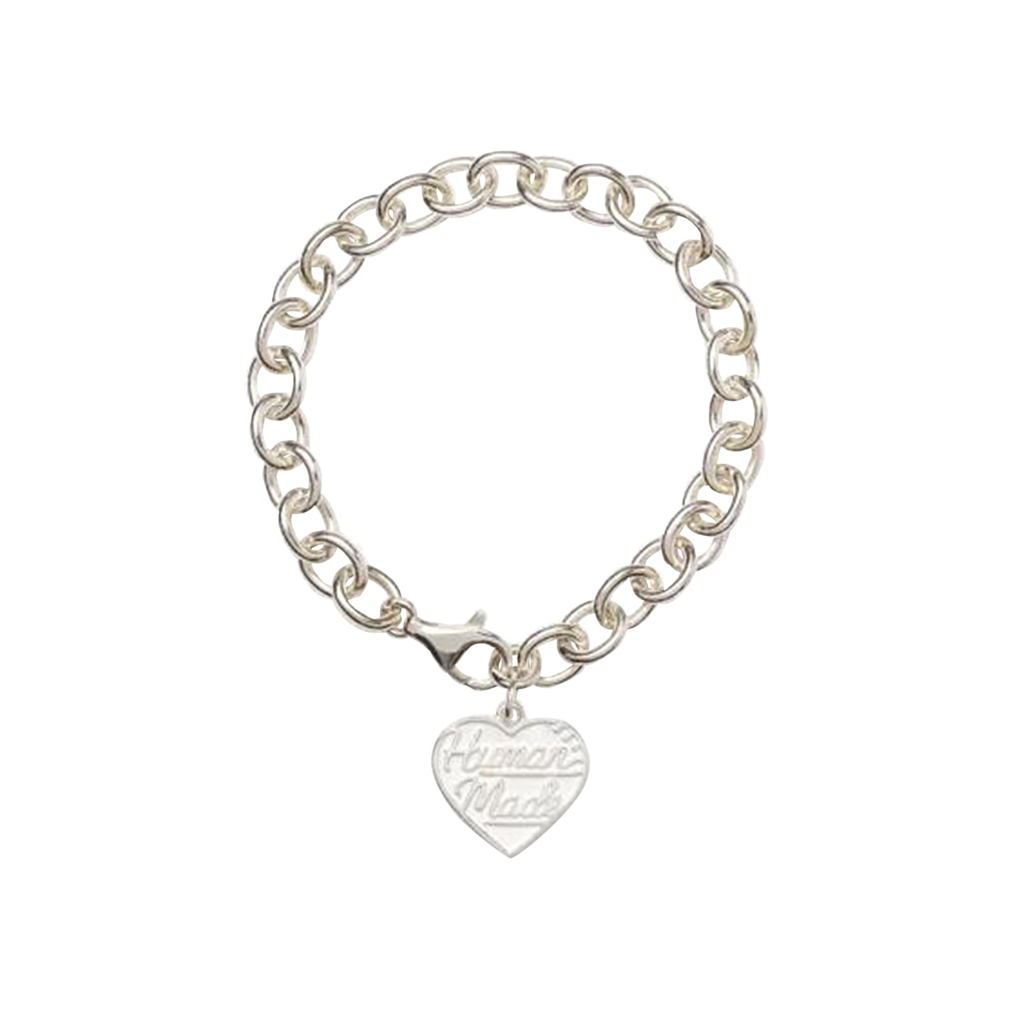 Pre-owned Human Made Heart Silver Bracelet 'black' | Men's Size Onesize