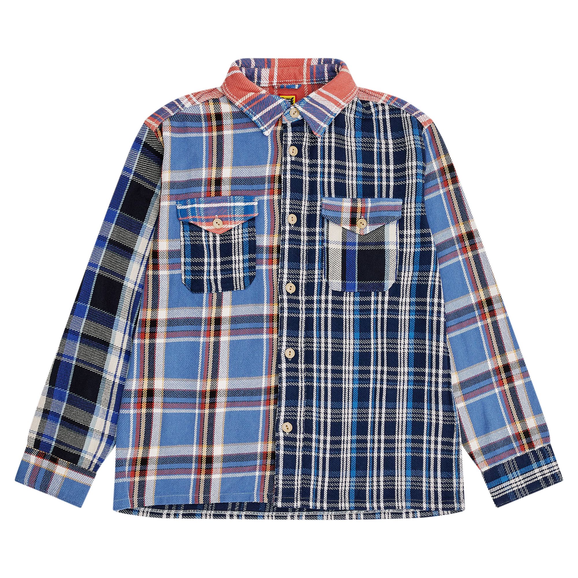 Pre-owned Human Made Crazy Check Long-sleeve Shirt 'blue' | Men's Size L