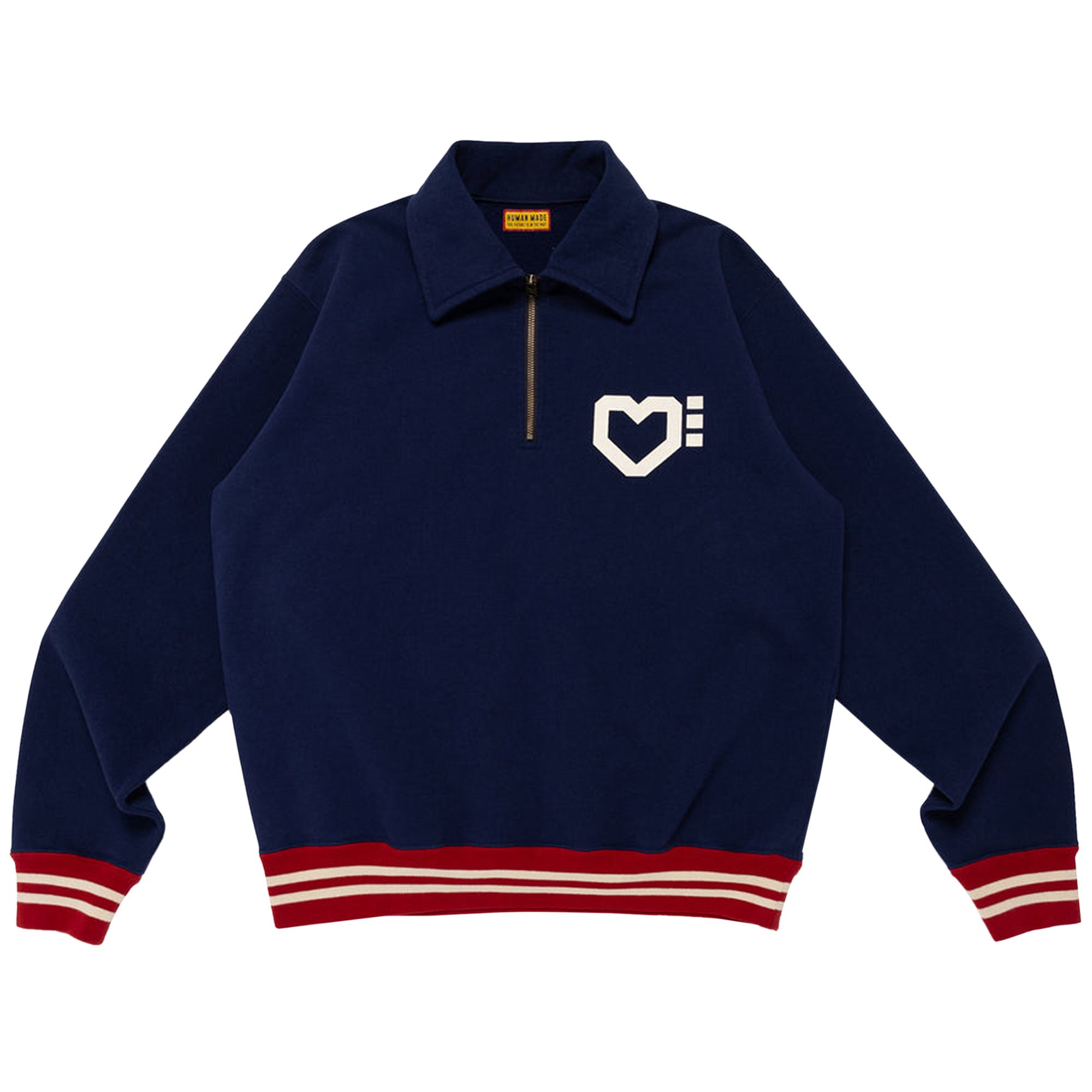 Pre-owned Human Made Half-zip Sweatshirt 'navy' | Blue | Men's Size S