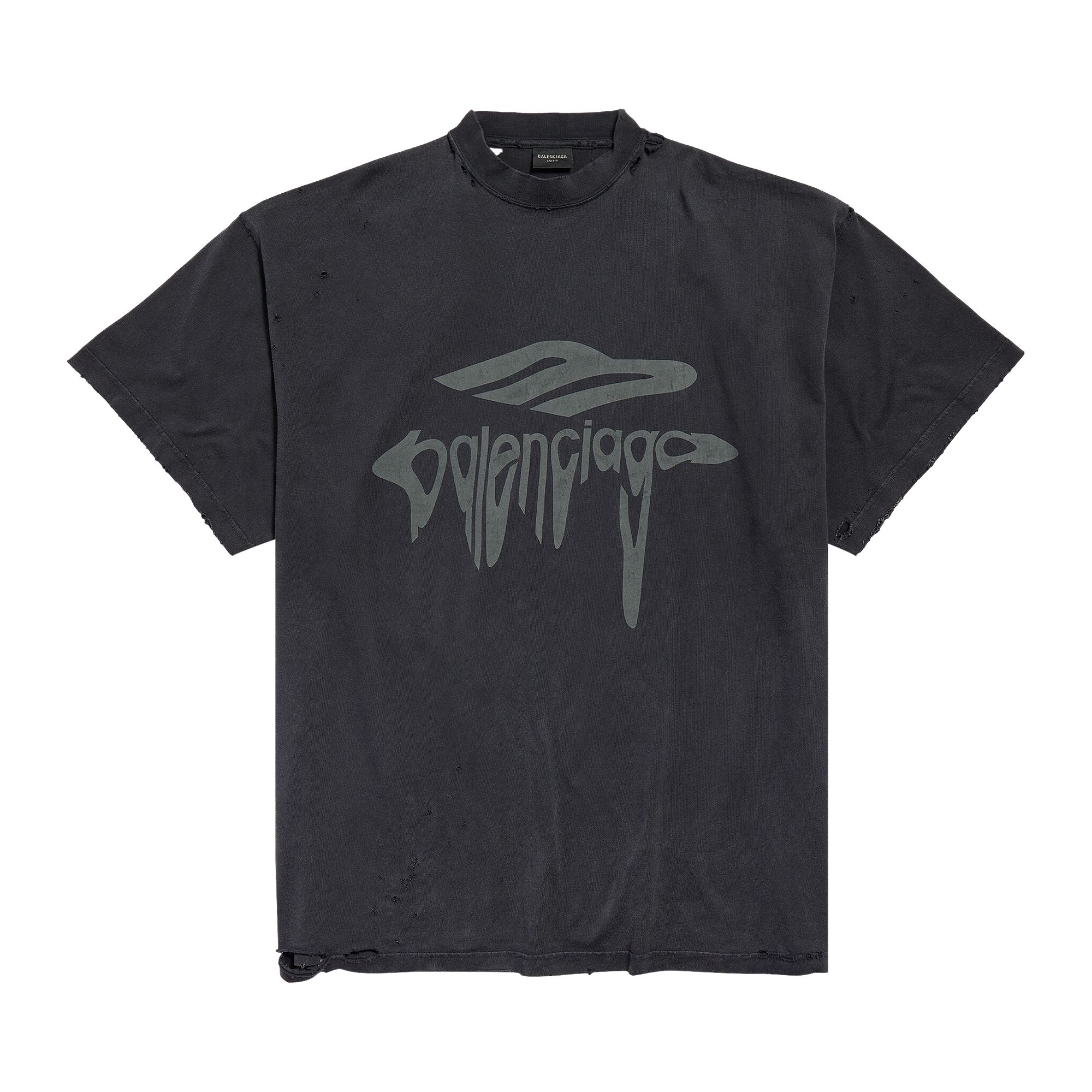Pre-owned Balenciaga 3b Liquefied T-shirt 'faded Black/anthracite' | Women's Size 2
