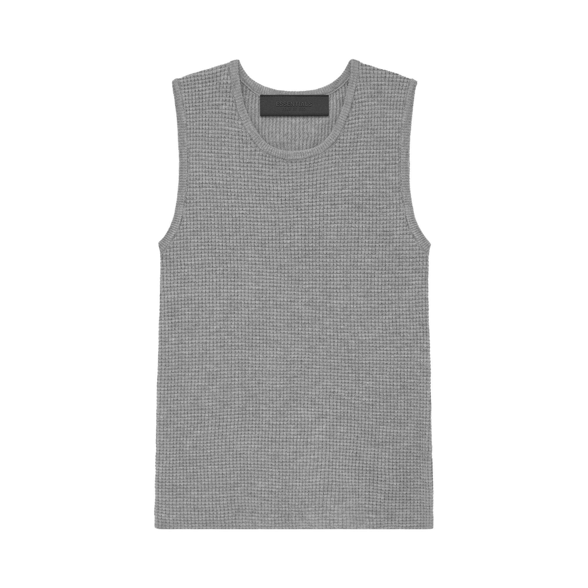 Pre-owned Essentials Fear Of God  Waffle Tank 'dark Heather' | Grey | Women's Size M In Gray