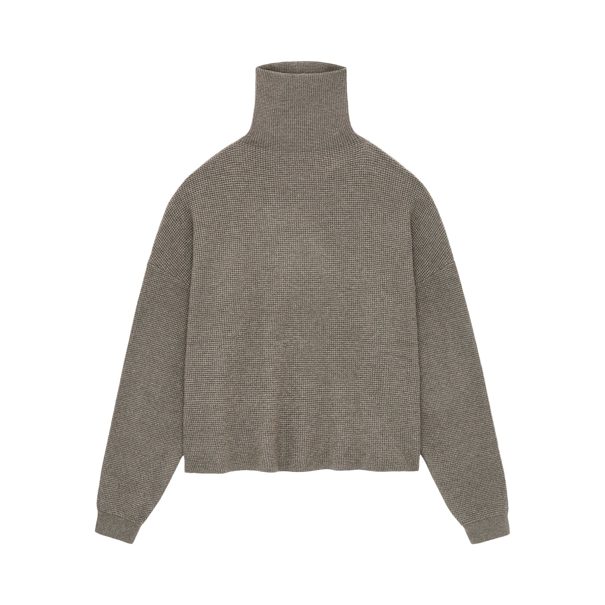 Pre-owned Essentials Fear Of God Waffle Turtleneck 'heather Grey' | Women's Size Xs In Gray