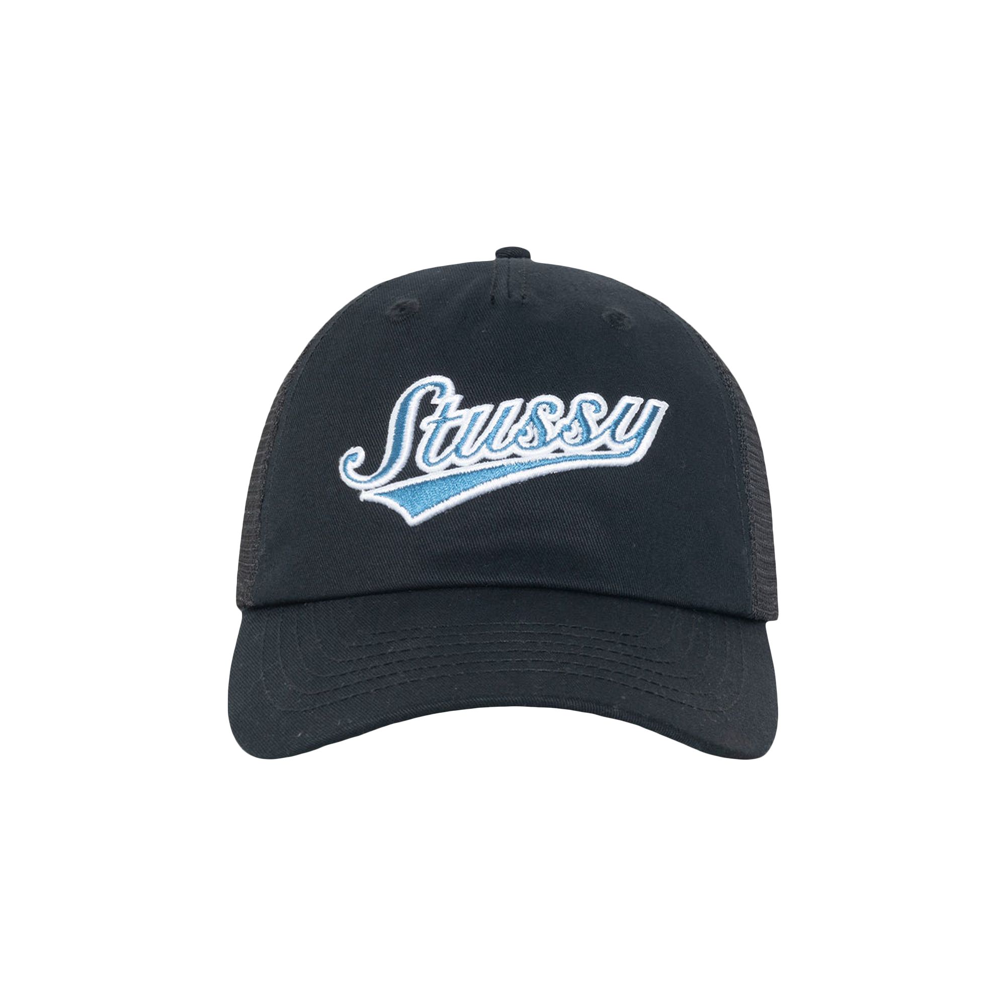 Pre-owned Stussy Low Profile Athletic Trucker Snapback 'black' | Men's Size Onesize