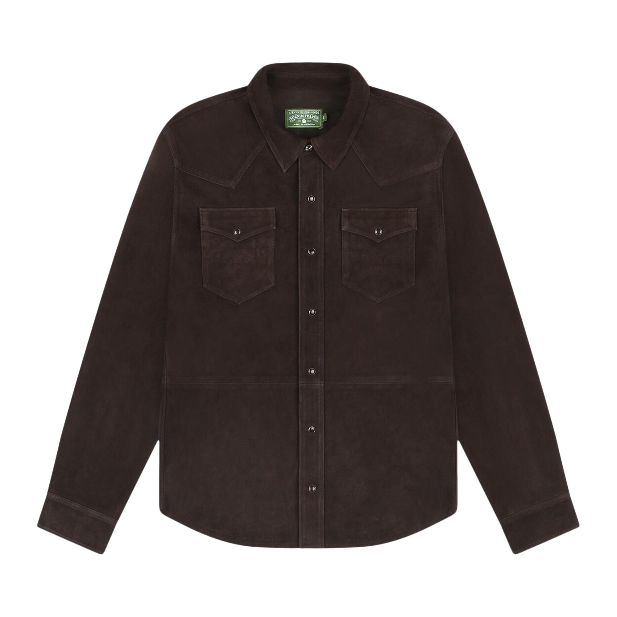 Pre-owned Denim Tears Suede Leather Western Shirt 'coffee' 'coffee' | Brown | Men's Size Xl