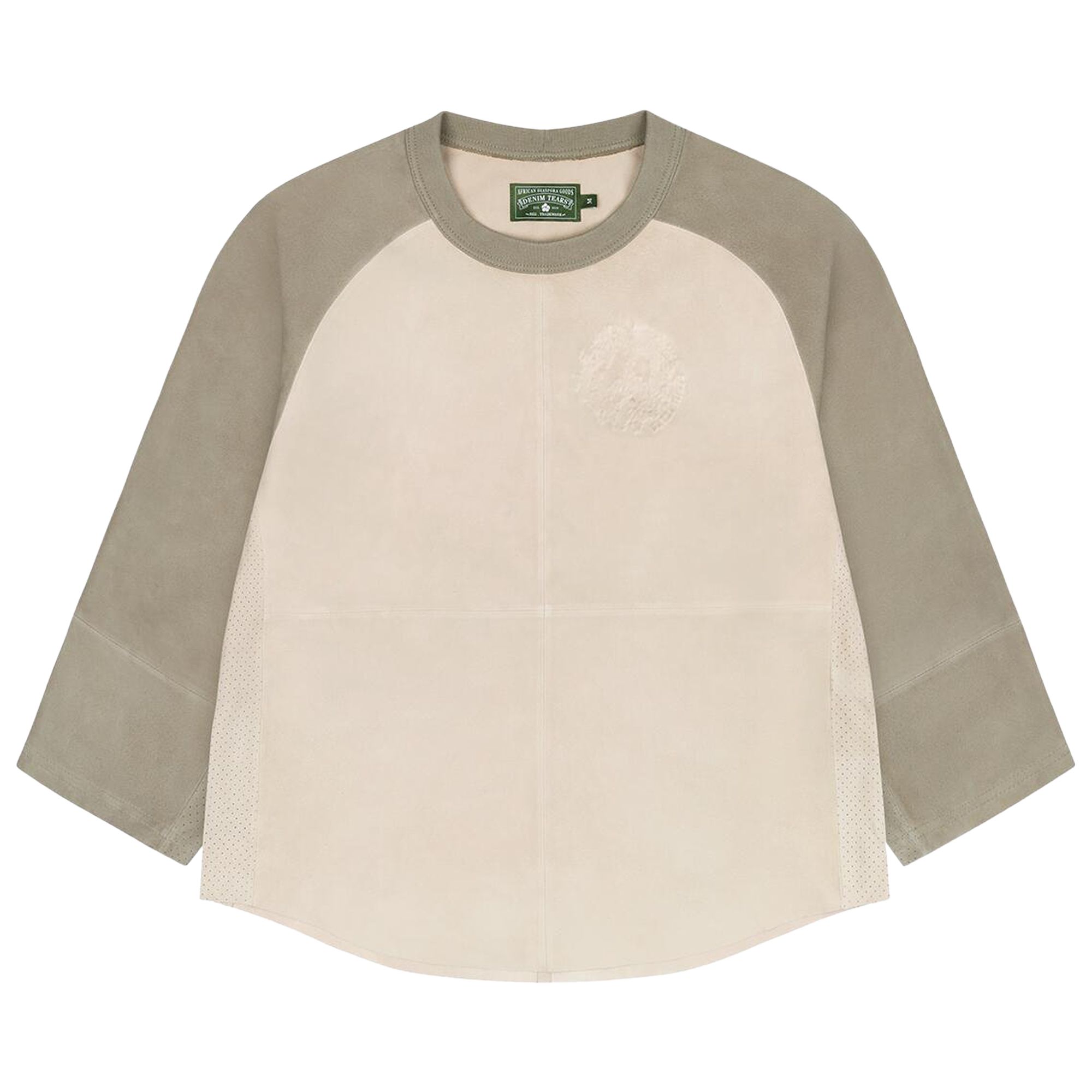 Pre-owned Denim Tears Leather University Baseball Shirt 'white' 'white' | Men's Size S