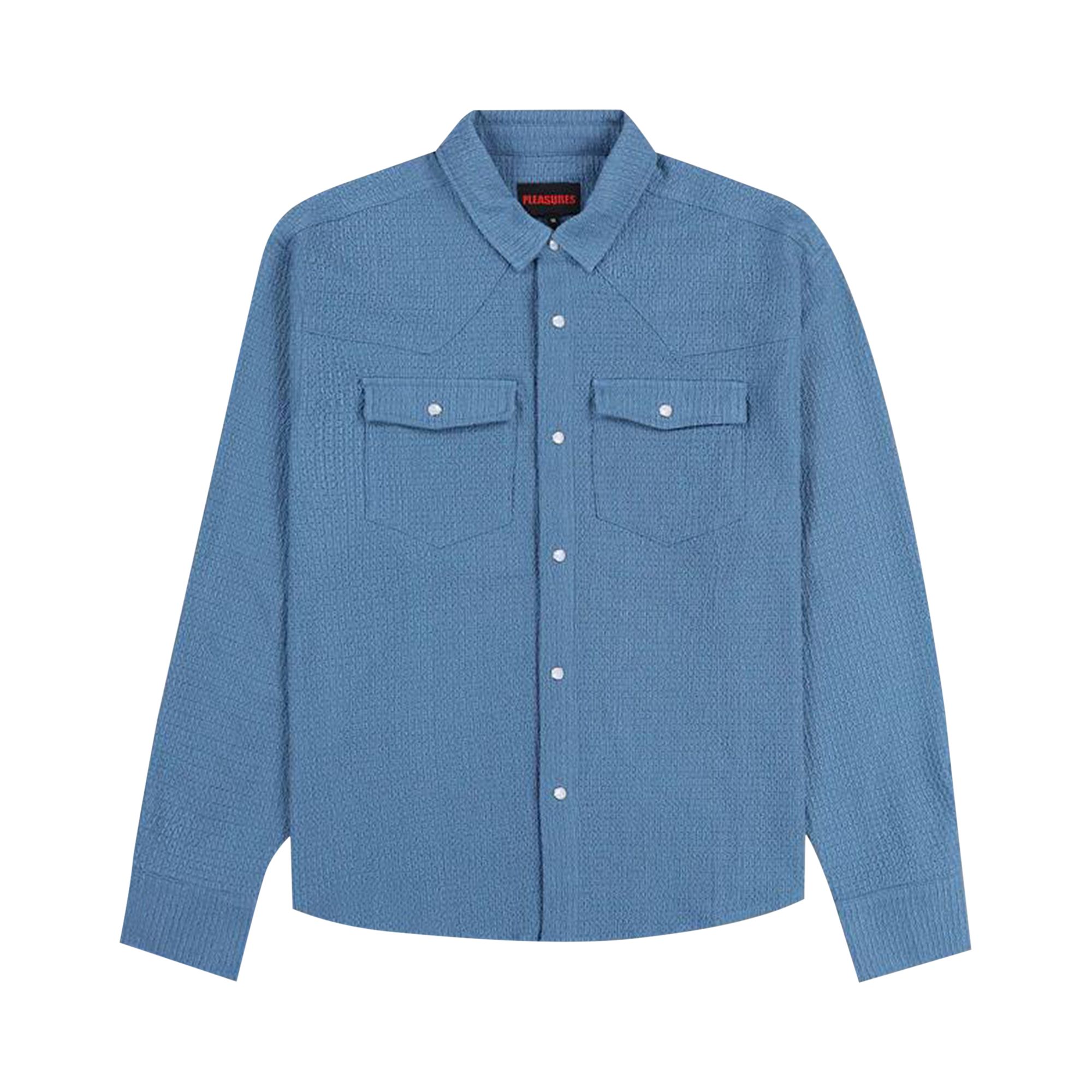 Pre-owned Pleasures Hive Western Shirt 'blue' | Men's Size Xl