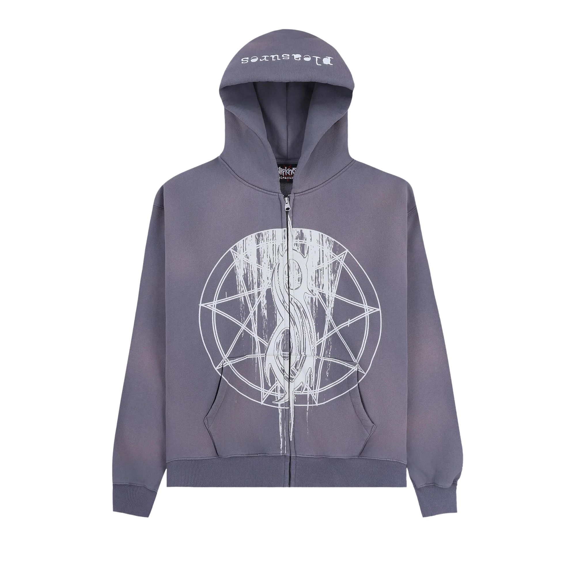 Pre-owned Pleasures Nonagram Zip Hoodie 'smoke' | Grey | Men's Size L