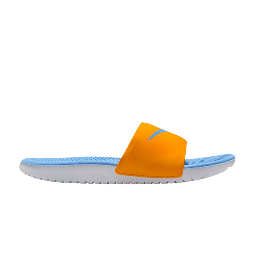 Pre-owned Nike Kawa Slide Gs 'orange Peel University Blue' | Kid's Size 11