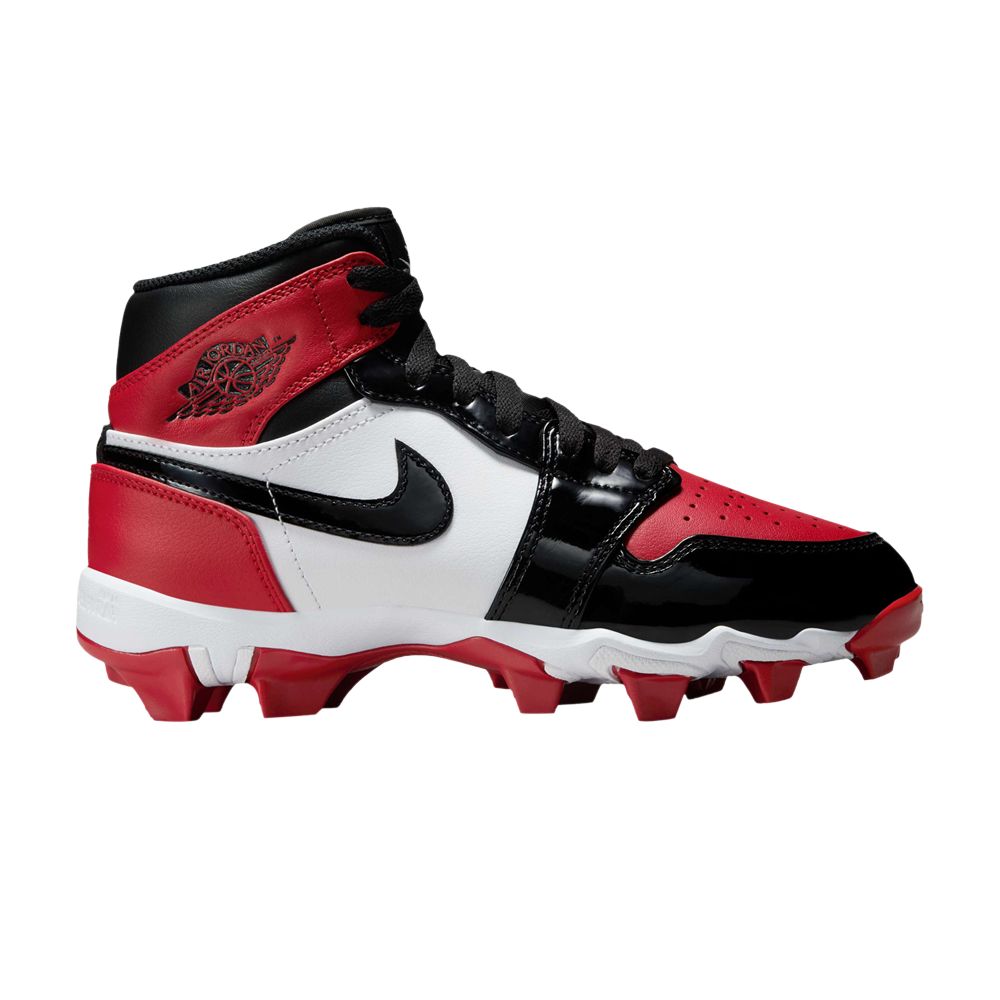 Pre-owned Air Jordan Jordan 1 Mid Cleat Gs 'bred Toe' | Kid's Size 13