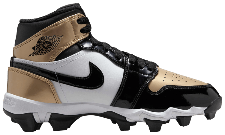Air Jordan 1 Mid Cleat GS Gold Toe