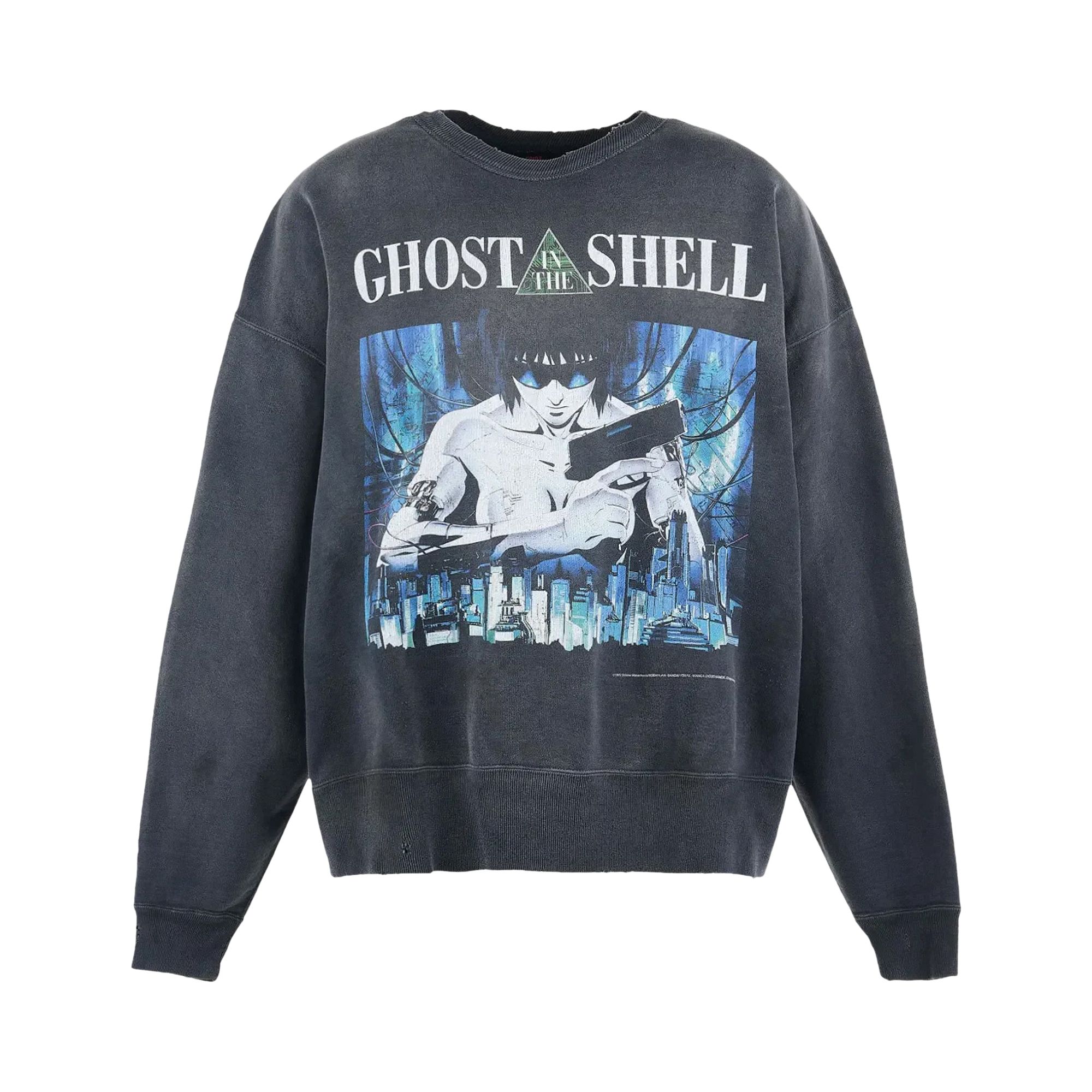 Pre-owned Saint Mxxxxxx X Ghost In The Shell Crewneck Sweatshirt 'black' | Men's Size L