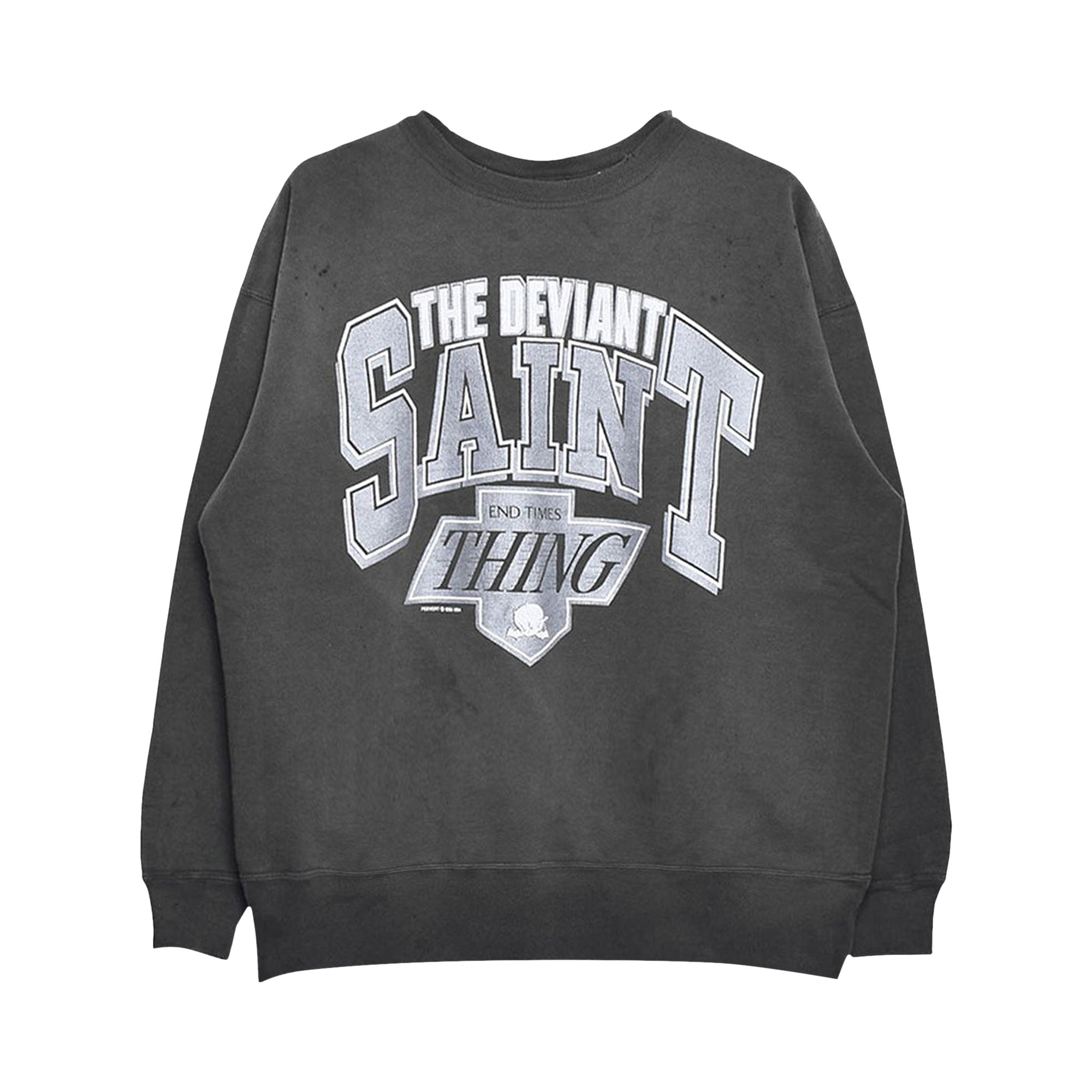 Pre-owned Saint Mxxxxxx Deviant Crewneck Sweatshirt 'black' | Men's Size L