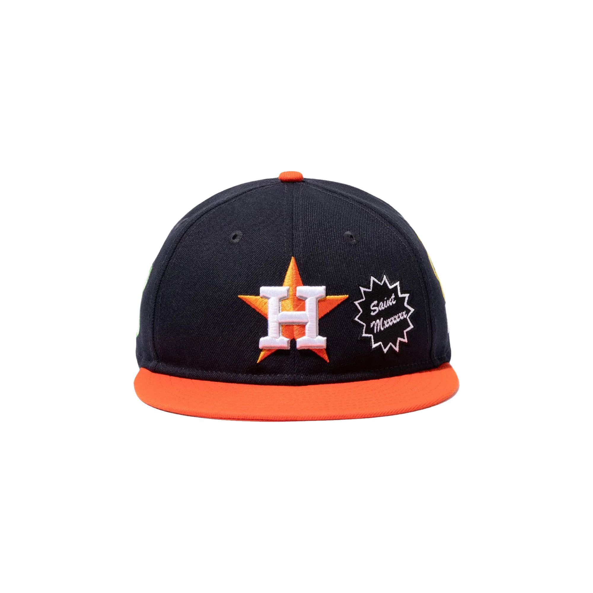 Pre-owned Saint Mxxxxxx X Mlb X New Era Astros Cap 'navy/orange' | Blue | Men's Size Onesize