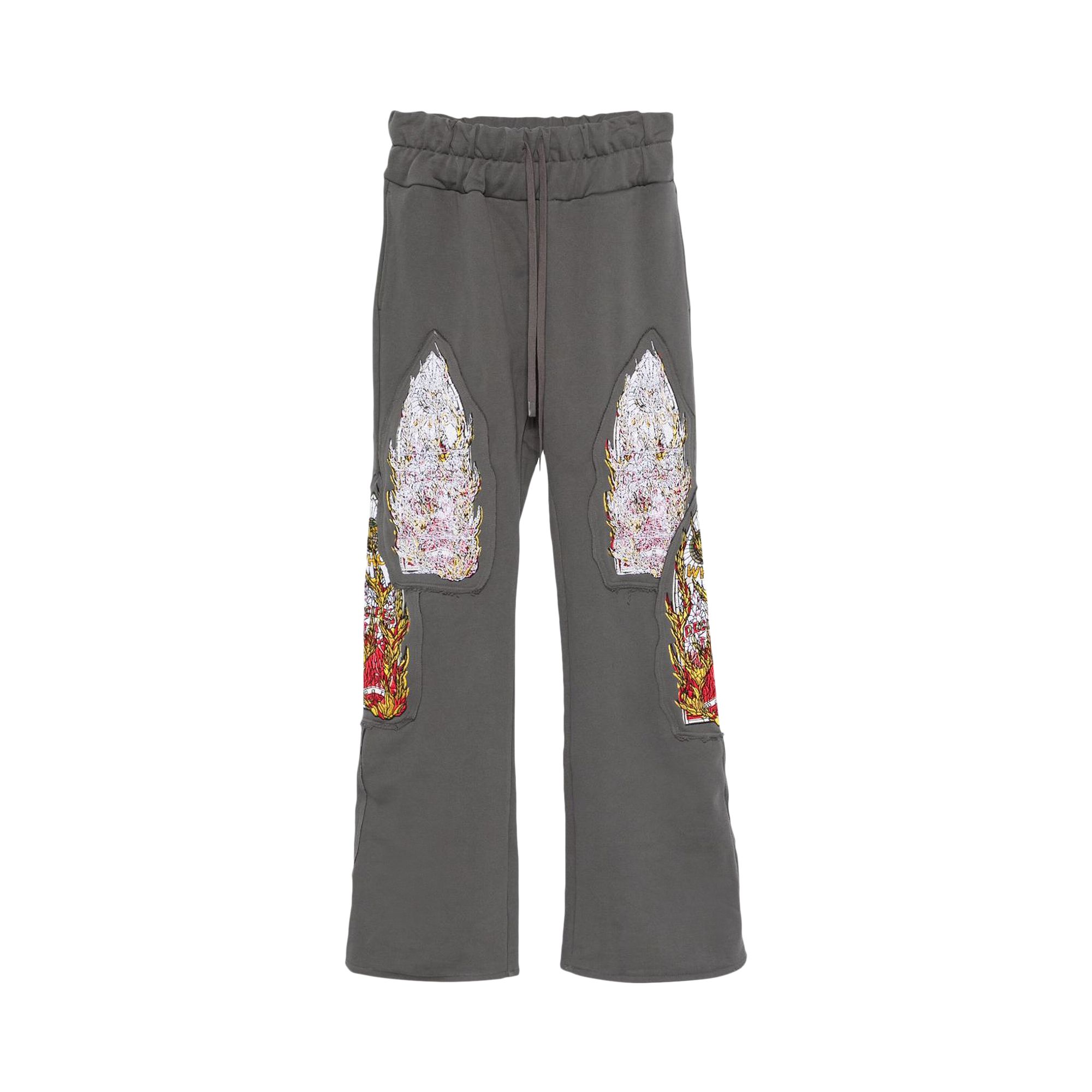 Pre-owned Who Decides War Triple Flame Glass Sweatpants 'vintage Grey' | Men's Size 38 In Gray