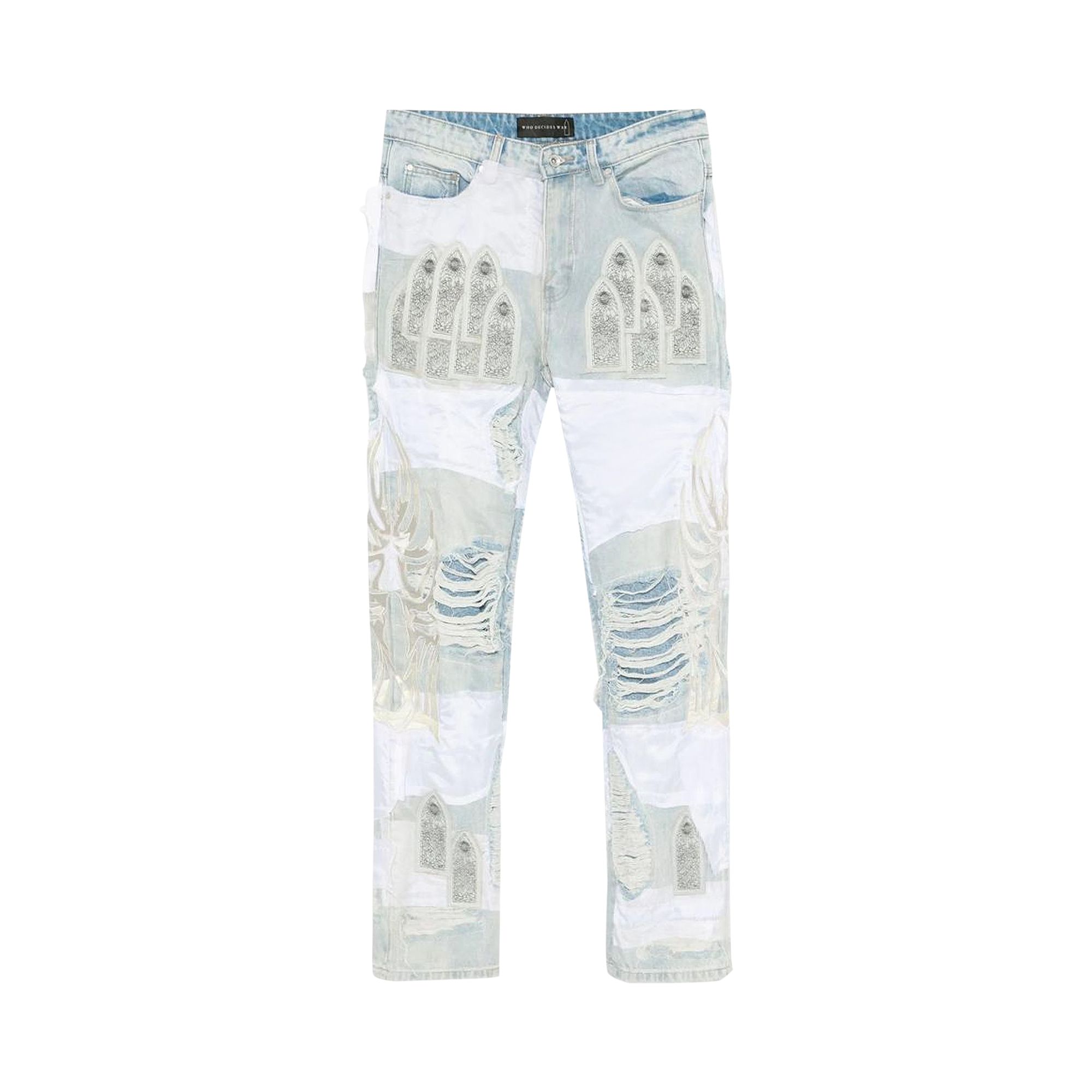 Pre-owned Who Decides War Winged Organza Denim Pants 'sky' | Blue | Men's Size 36