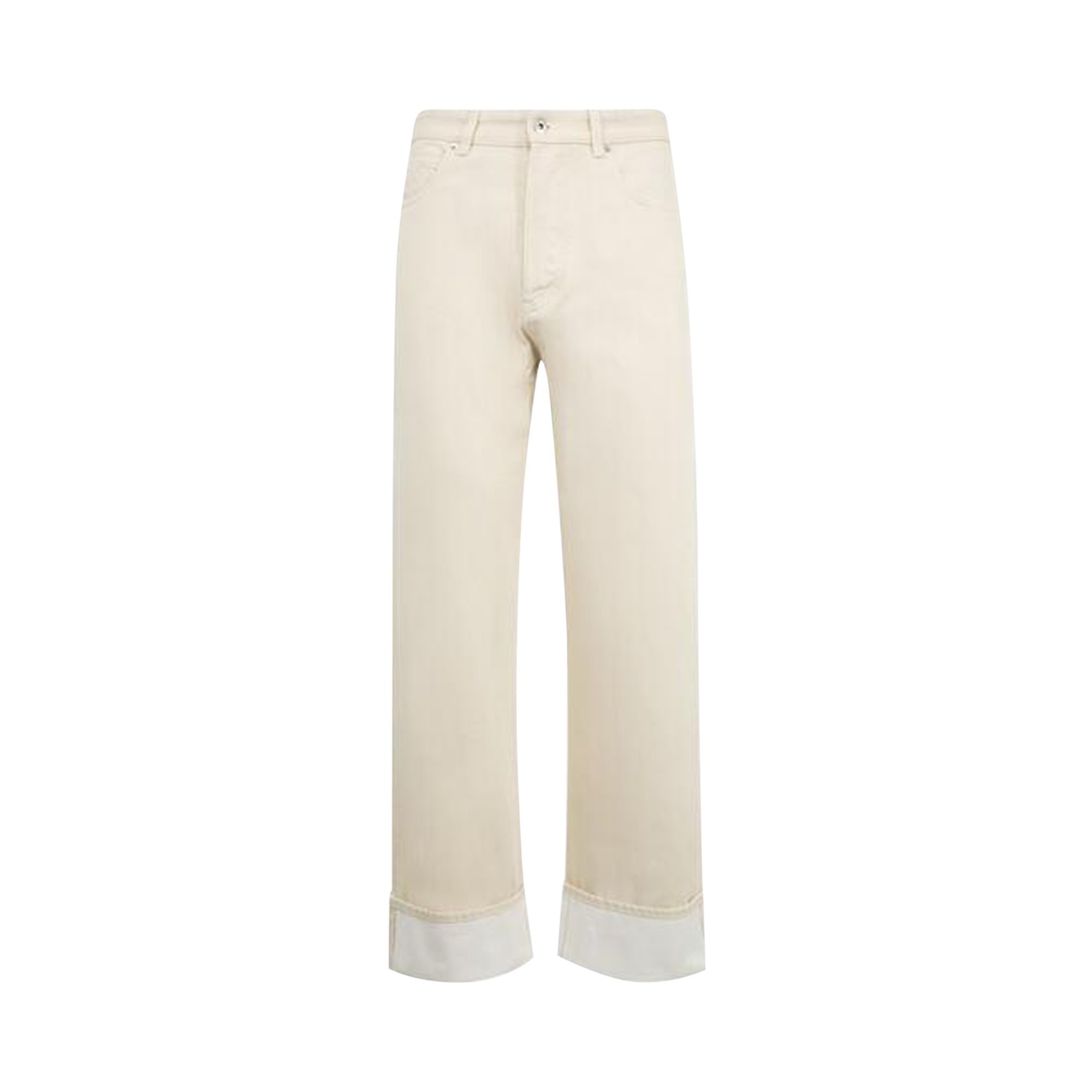 Pre-owned Bottega Veneta Colored Turned Up Jeans 'pale Meringue' | White | Men's Size 50