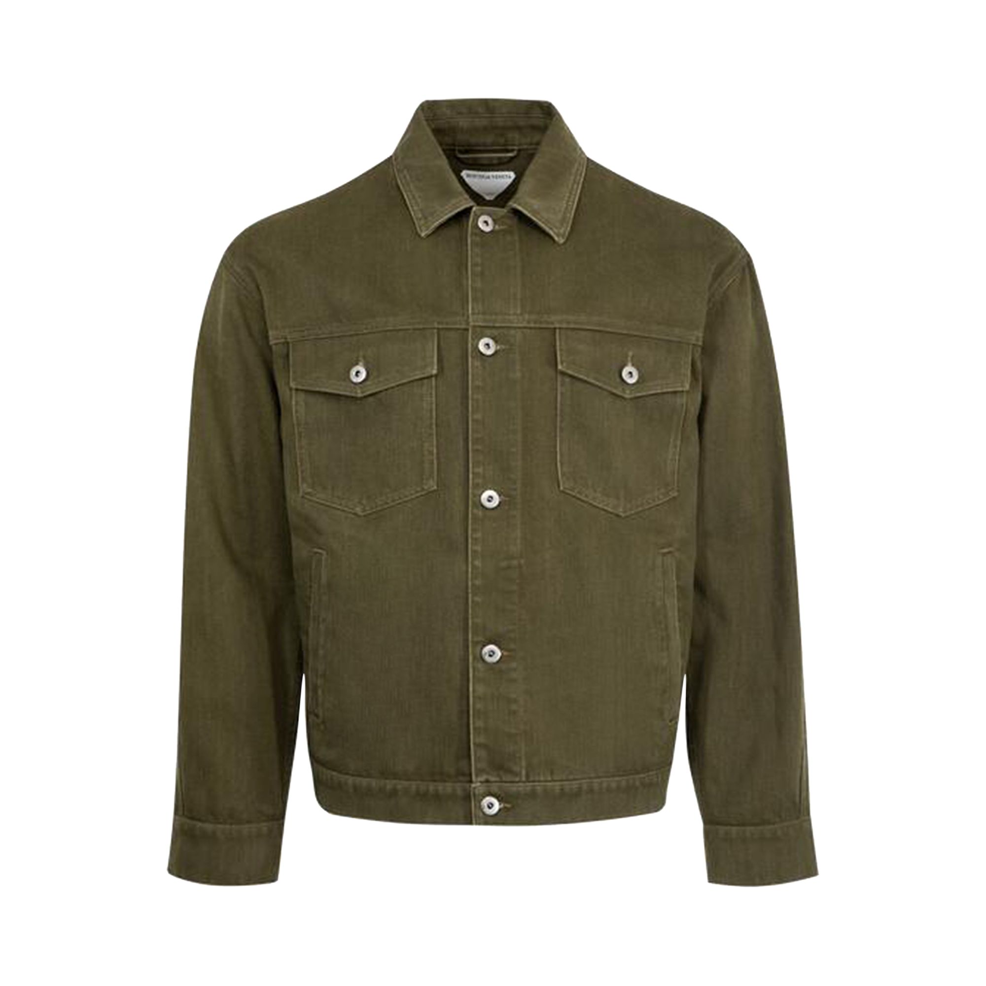 Pre-owned Bottega Veneta Colored Denim Jacket 'caper Stone Washed' | Green | Men's Size 52