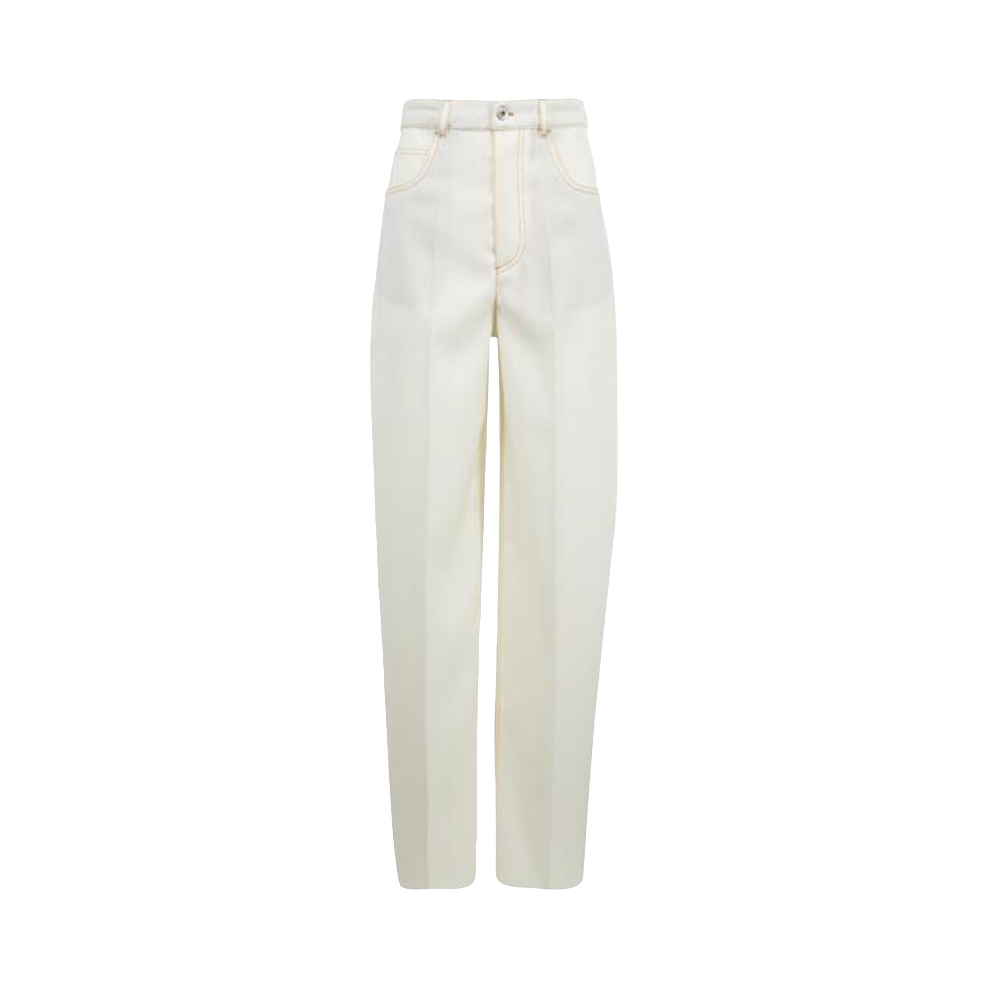 Pre-owned Bottega Veneta Wide Leg Trouser 'dove' | White | Women's Size 38