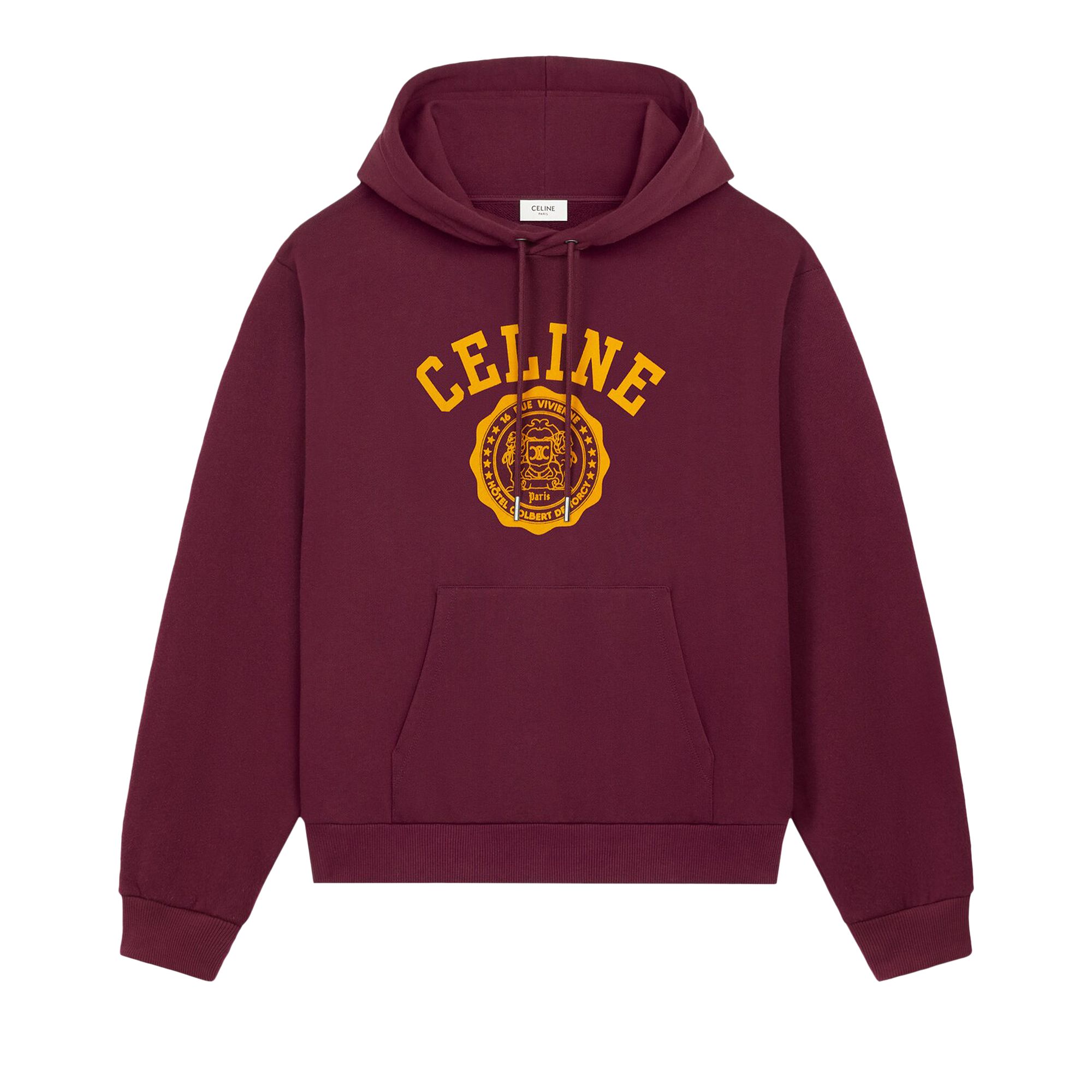 Pre-owned Celine Blason Hoodie 'bordeaux Cete/bouton Gold' | Red | Men's Size L