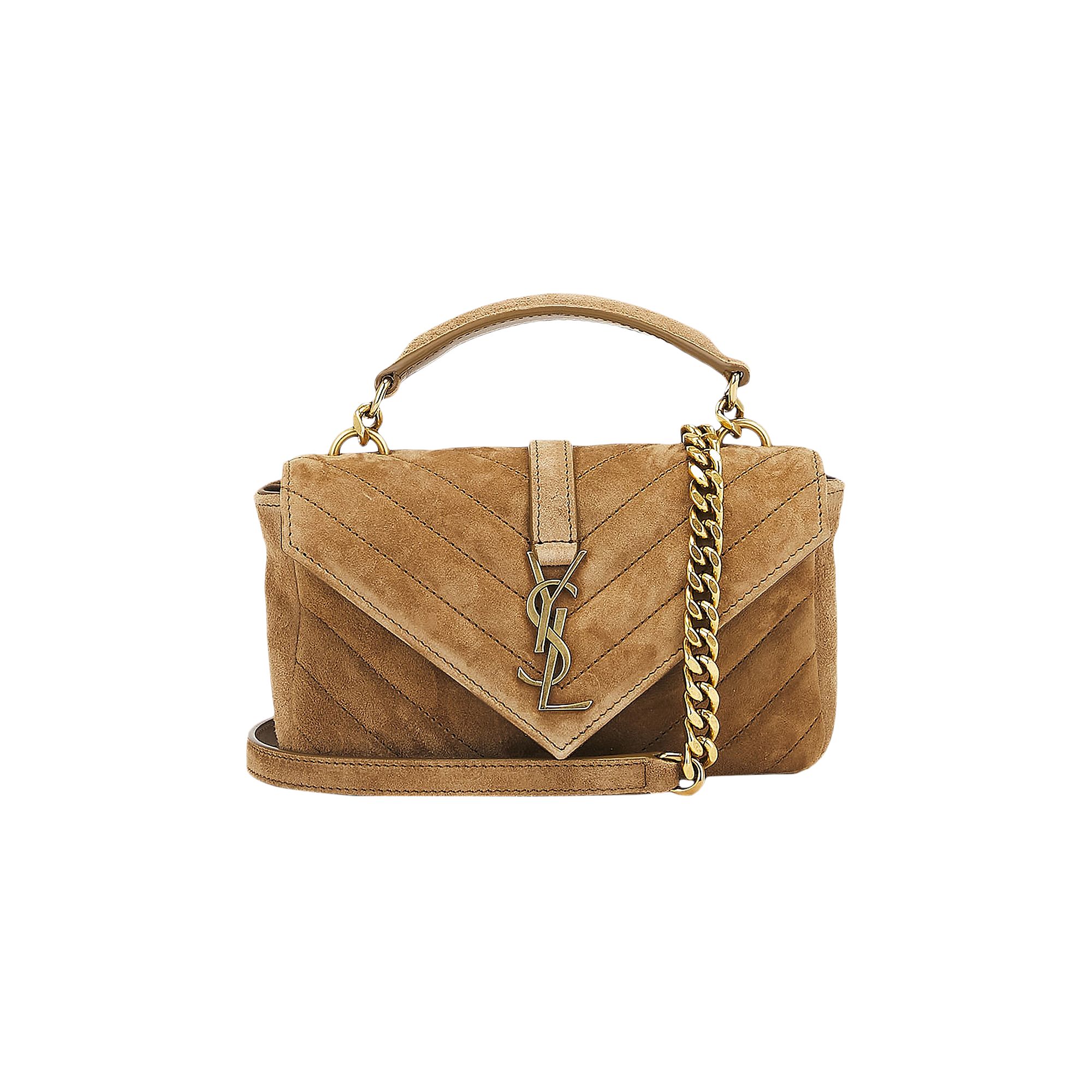Pre-owned Saint Laurent Mini College Chain Bag 'gold Leaf' | Brown | Women's Size Onesize