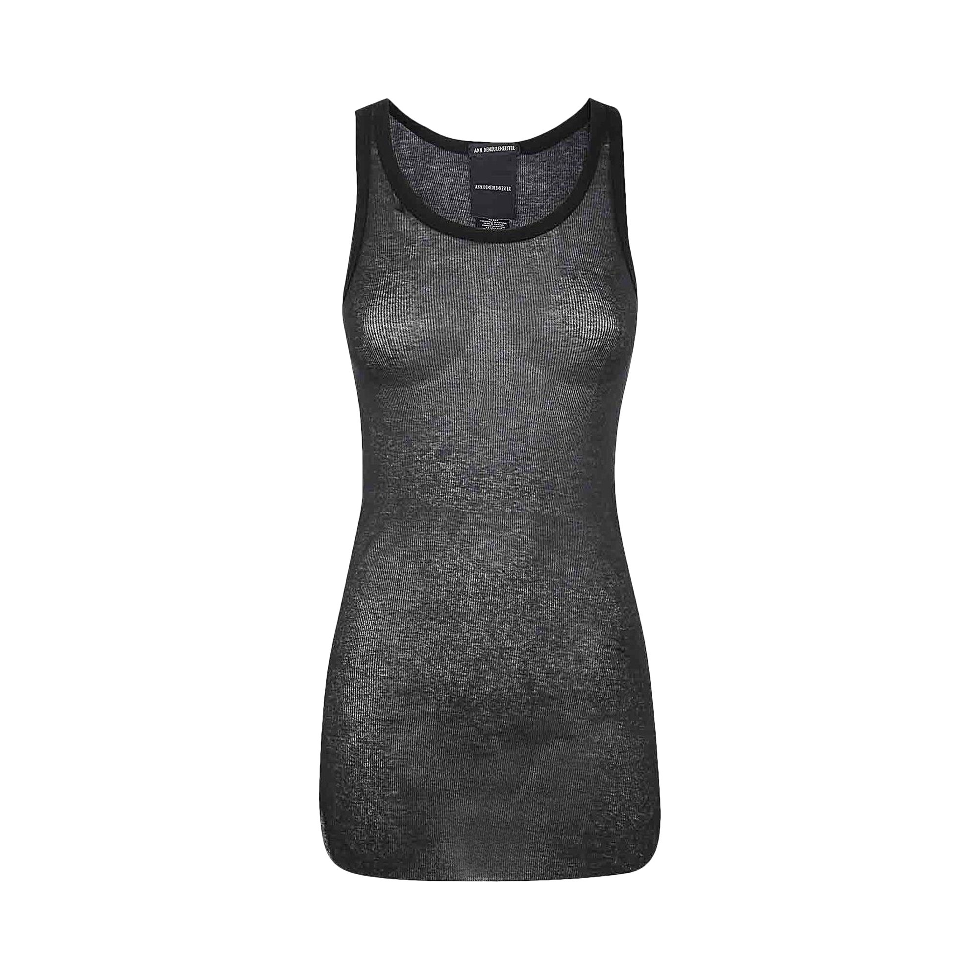 Pre-owned Ann Demeulemeester Mara Wrinkled Cropped Tank Top 'black' | Women's Size Xs