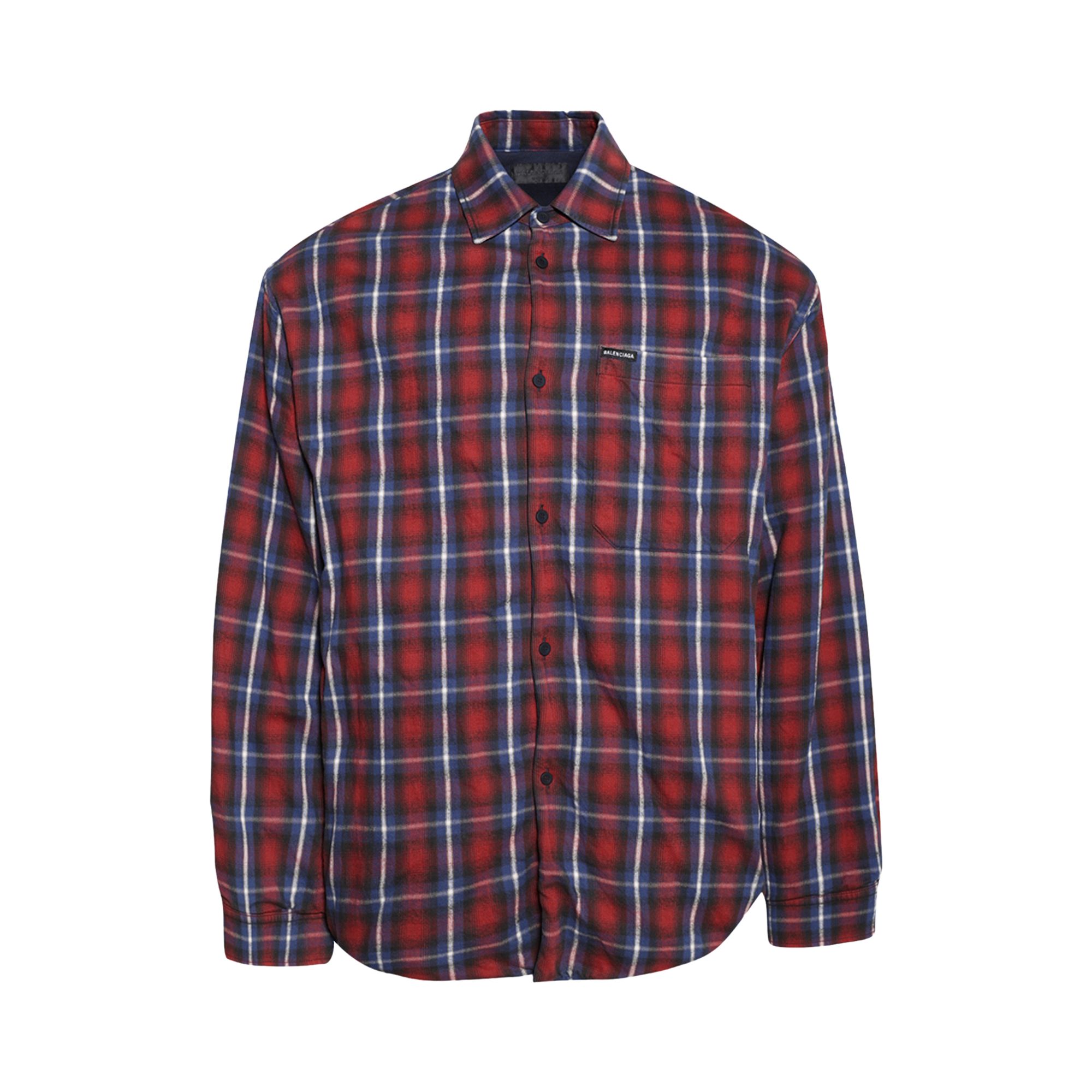 Pre-owned Balenciaga Lined Shirt 'red/blue' | Men's Size 3