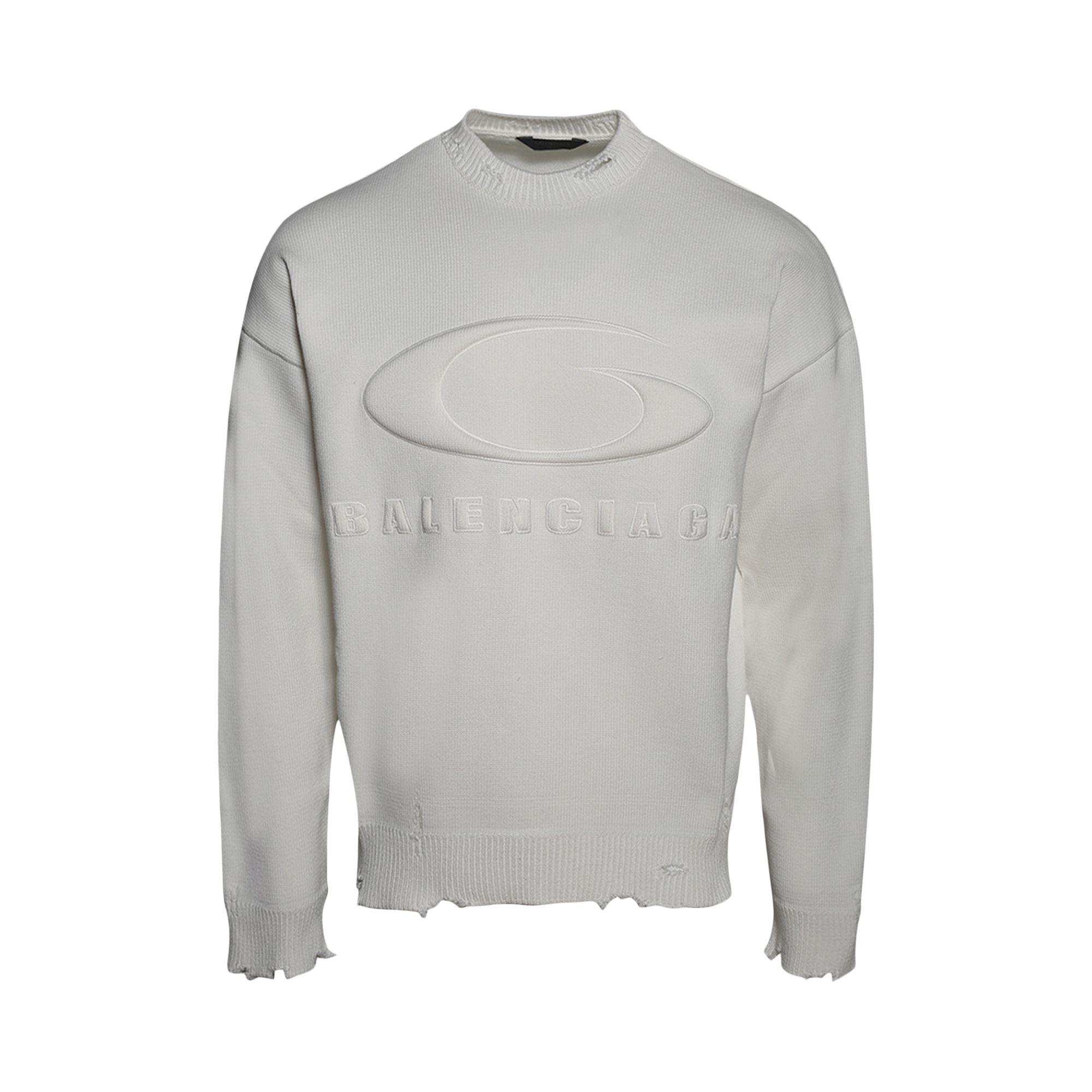Pre-owned Balenciaga Crewneck Sweater 'light Heather Grey' | Men's Size 2