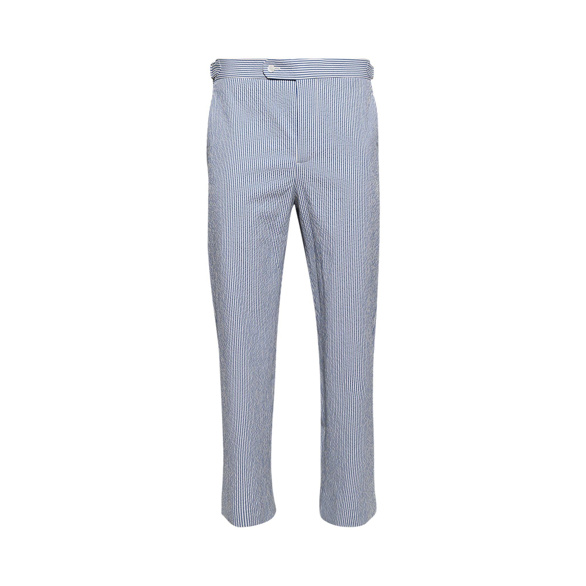 Pre-owned Bode Club Stripe Side Buckle Trousers 'white/blue' | Men's Size 36