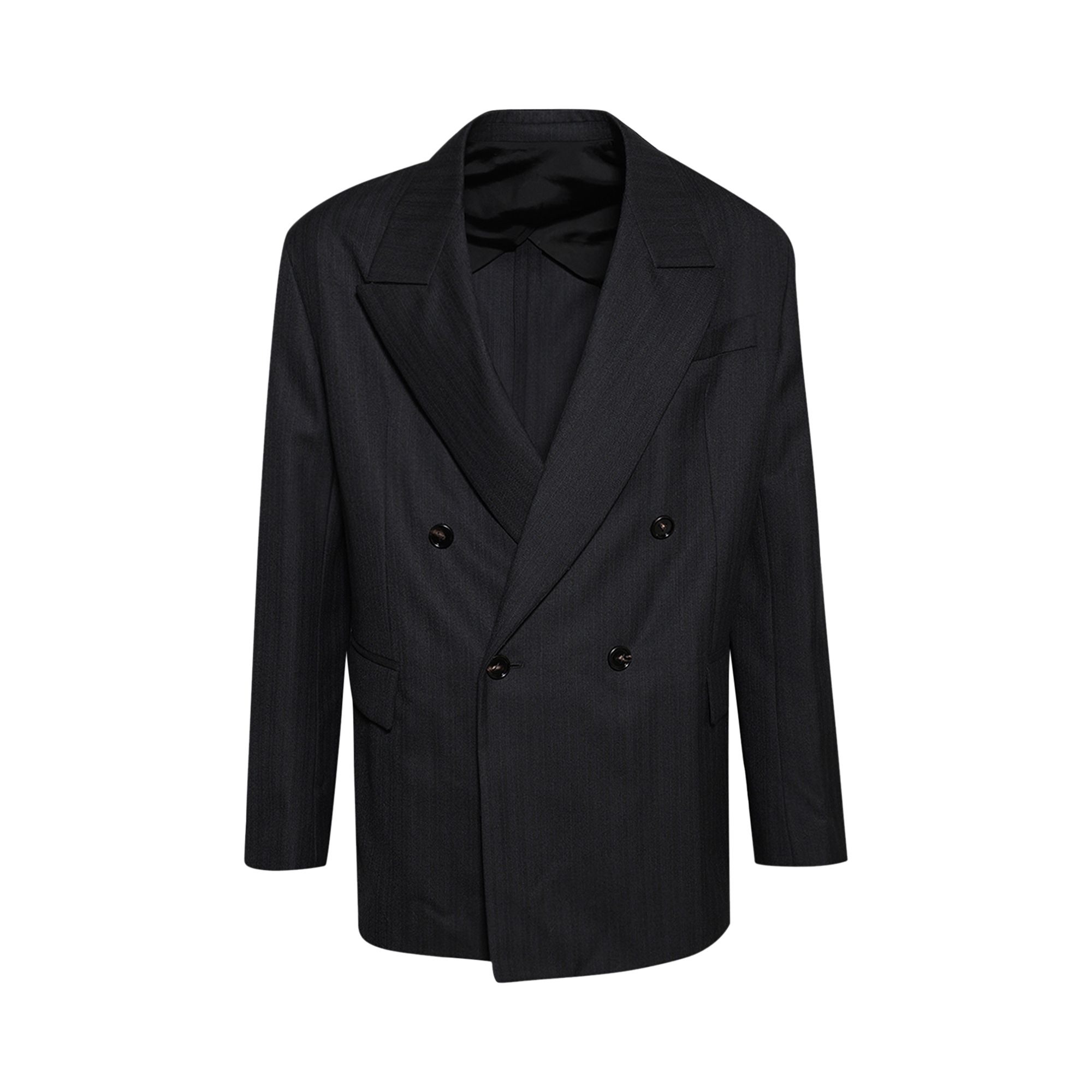 Pre-owned Bottega Veneta Striped Wool Jacket 'black/dark Blue' | Men's Size 52