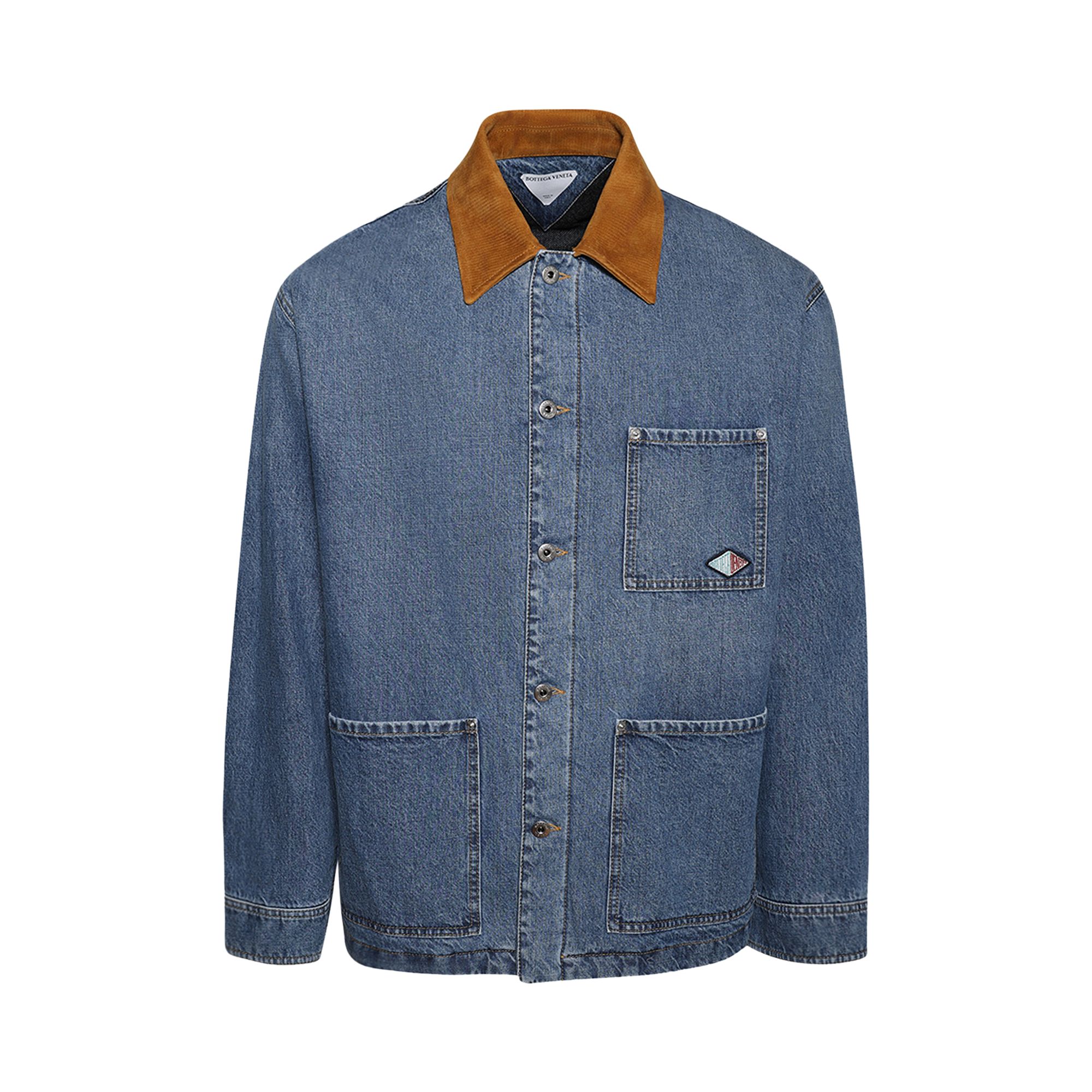 Pre-owned Bottega Veneta Denim Jacket 'mid Blue' | Men's Size 56