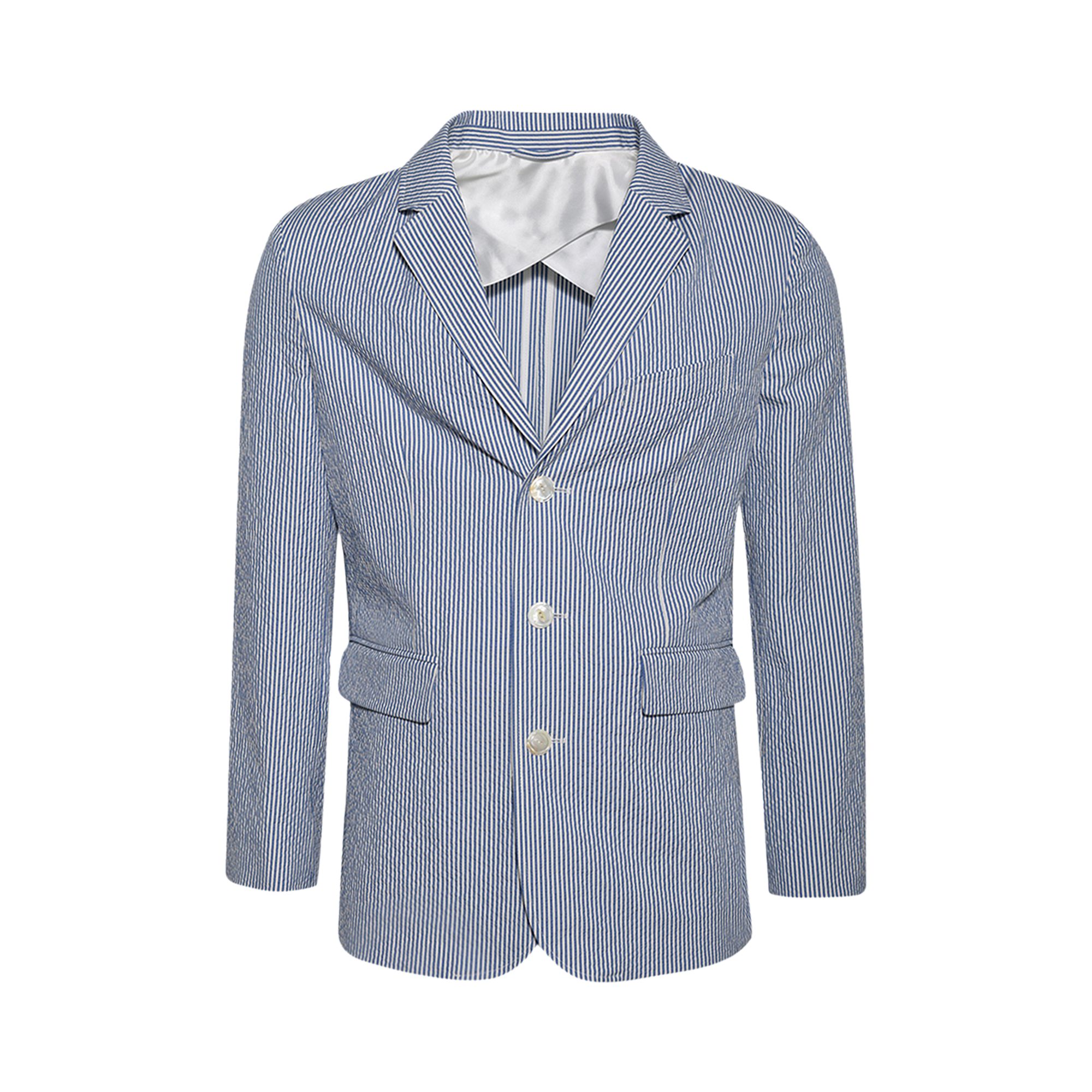 Pre-owned Bode Club Stripe Single Breasted Suit Jacket 'blue/white' | Men's Size 42