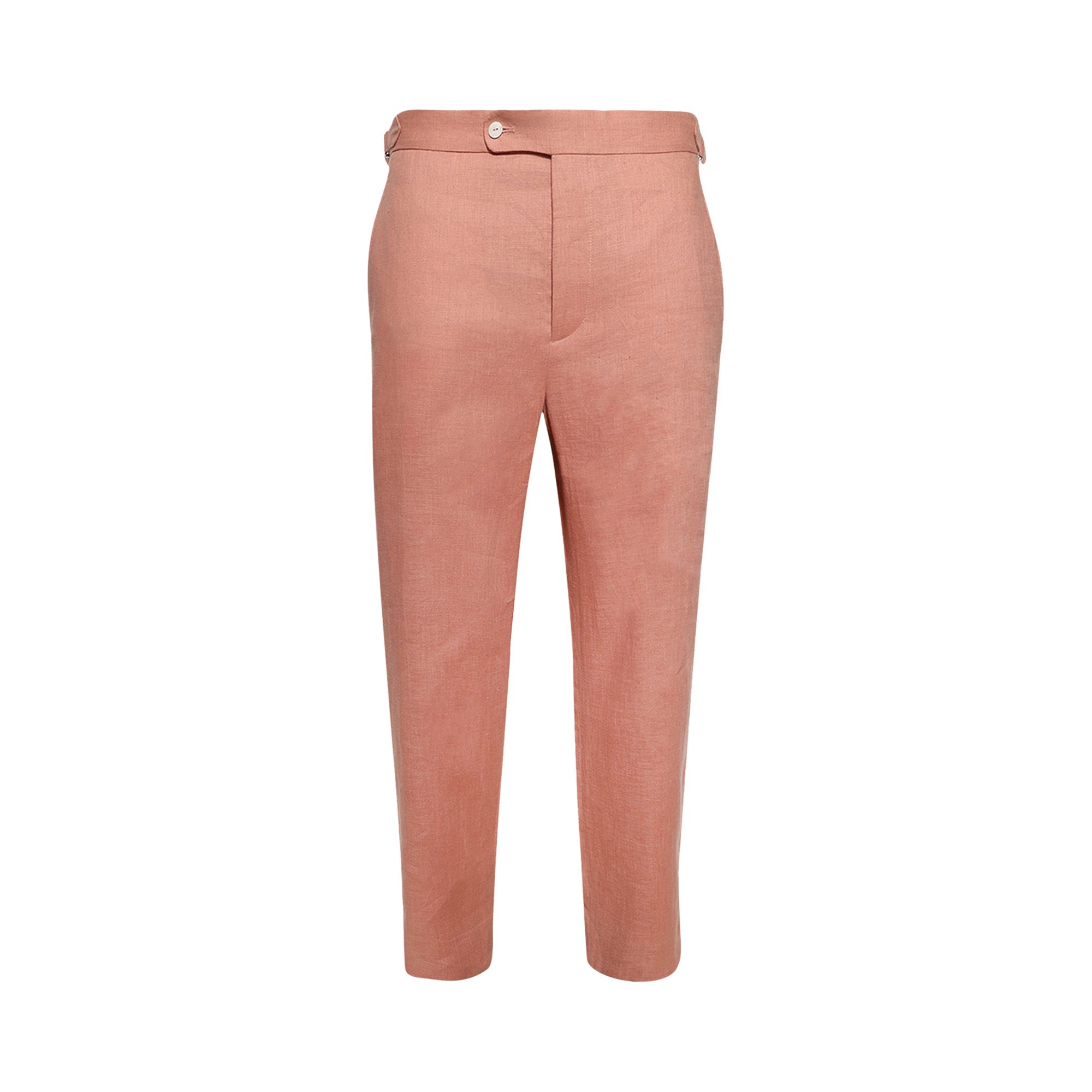 Pre-owned Bode Lightweight Linen Side Buckle Trousers 'pink' | Men's Size 36