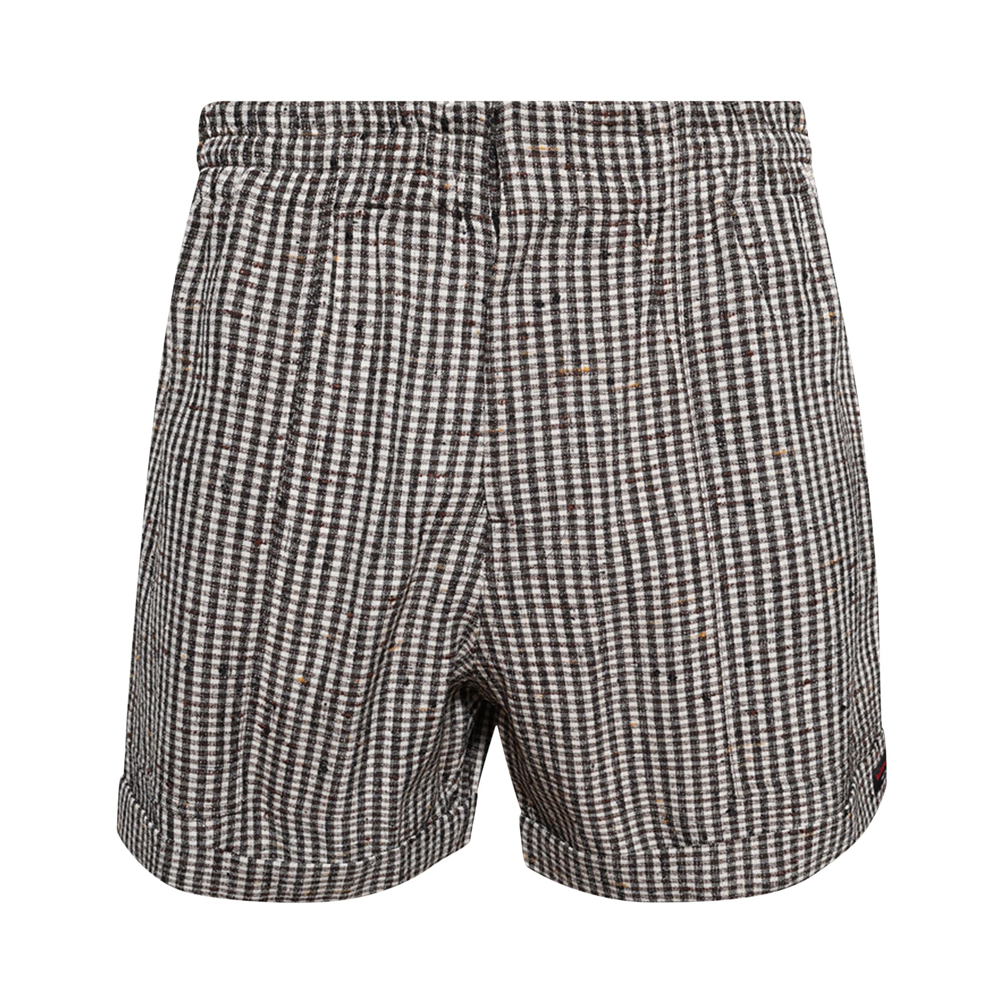 Pre-owned Bottega Veneta Logo Detailed Checkered Shorts 'talc/brown/black' | Men's Size Xl