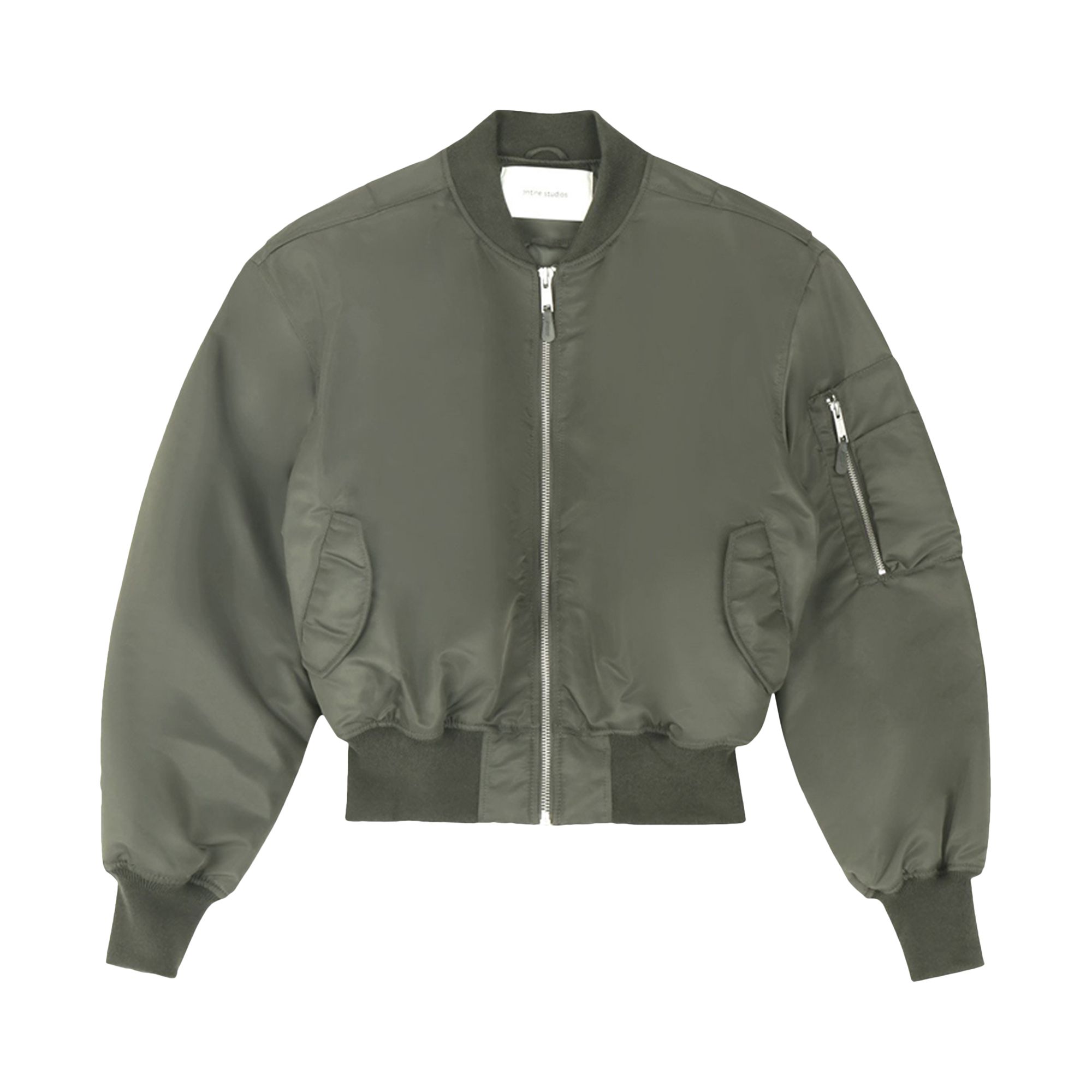 Pre-owned Entire Studios Cropped Broad Bomber Jacket 'khaki' | Green | Women's Size M