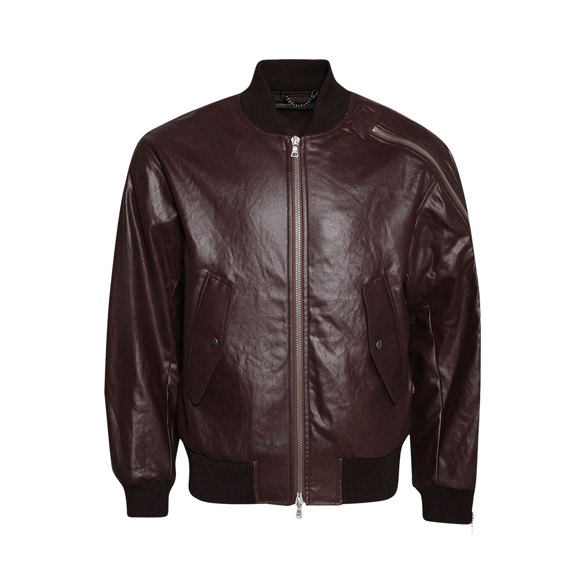 Pre-owned Dries Van Noten Faux-leather Bomber Jacket 'rust' | Brown | Men's Size Xl