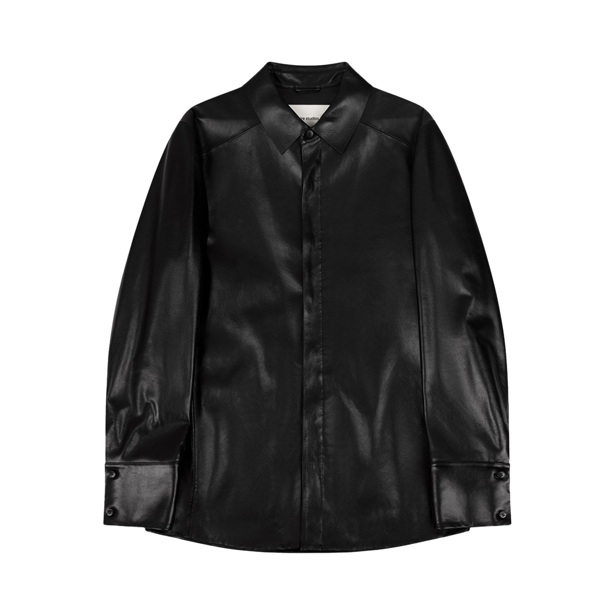 Pre-owned Entire Studios Legacy Leather Shirt 'black Leather' | Men's Size Xl