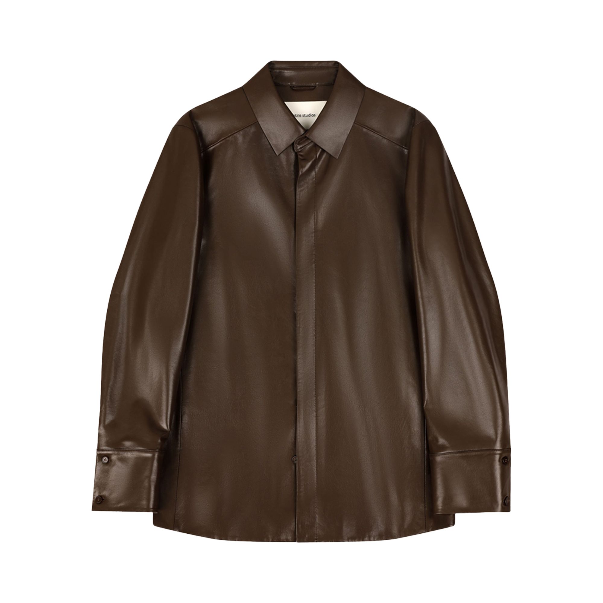 Pre-owned Entire Studios Legacy Leather Shirt 'pecan' | Brown | Women's Size S