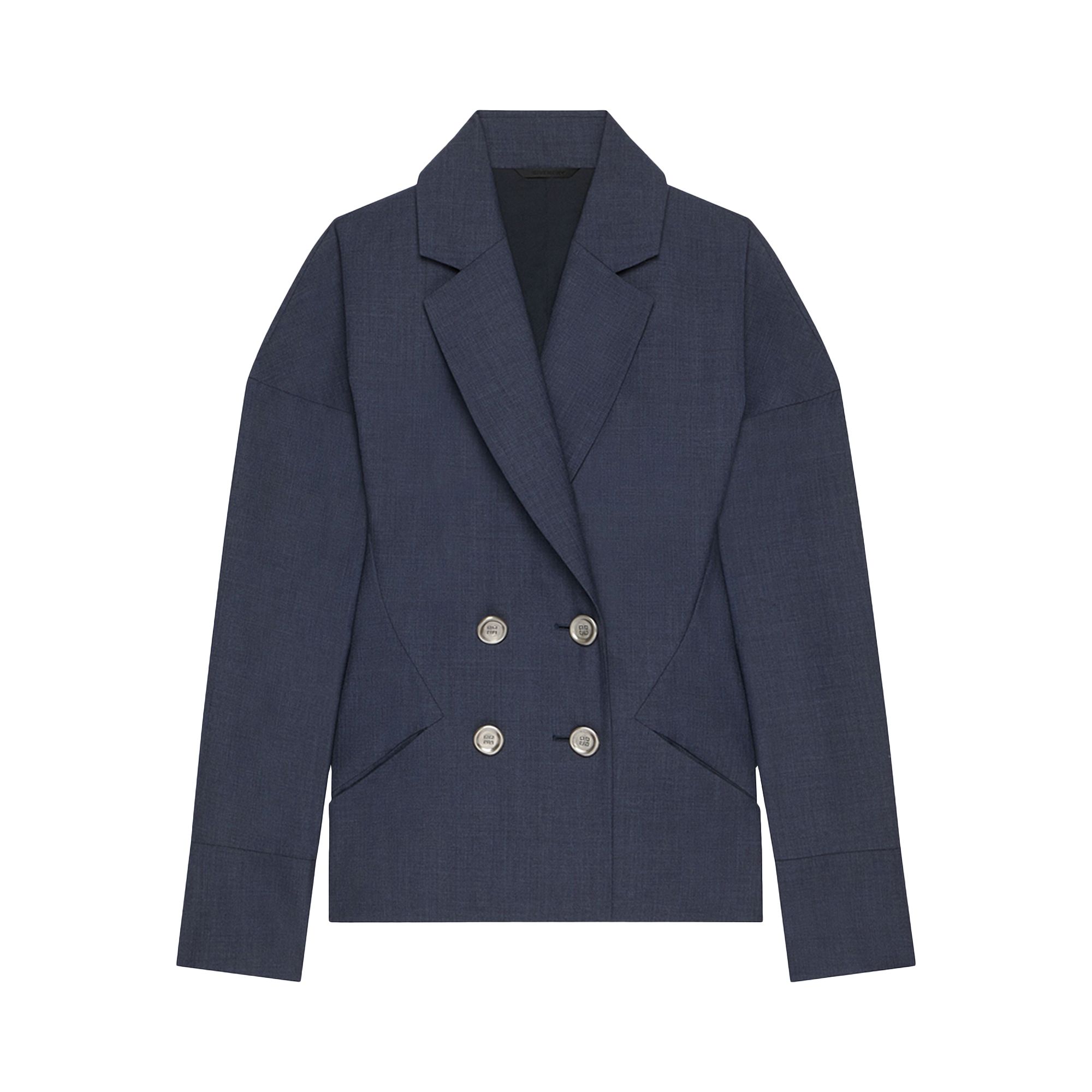Pre-owned Givenchy Cuffed Jacket 'denim Blue' | Women's Size 40