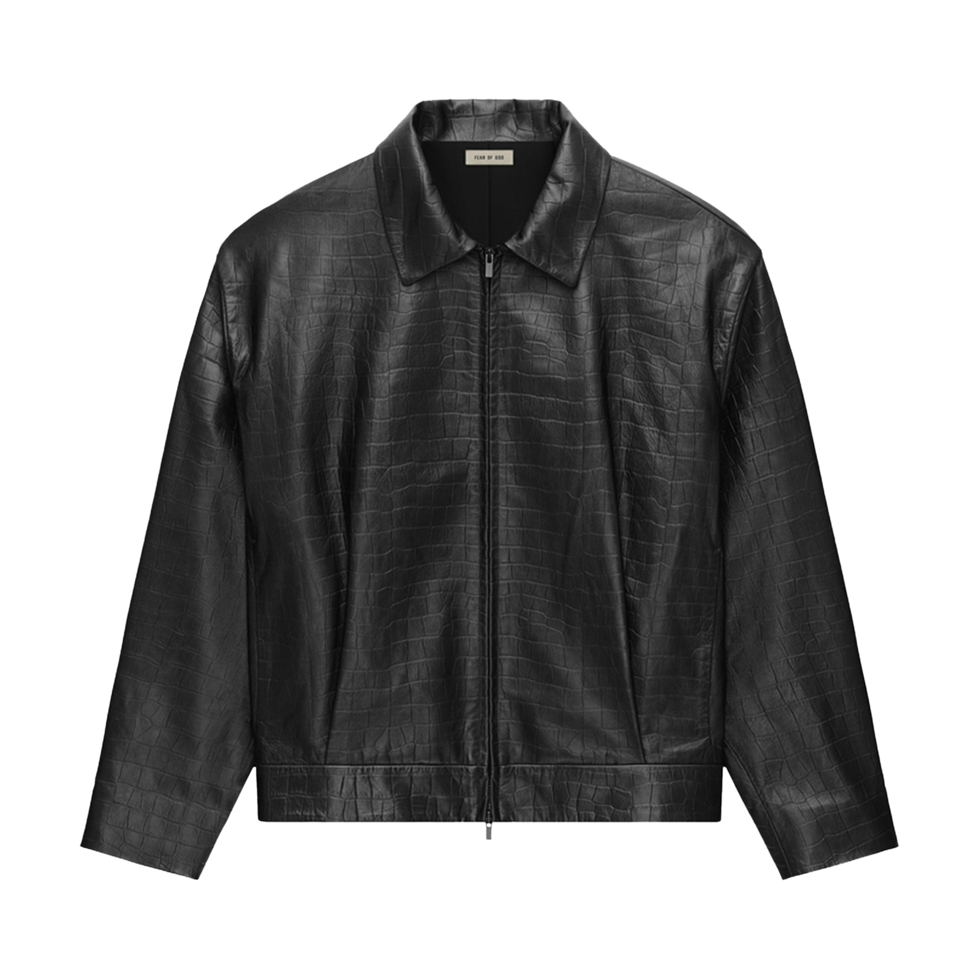 Pre-owned Fear Of God Leather Cropped Jacket 'black' | Men's Size L