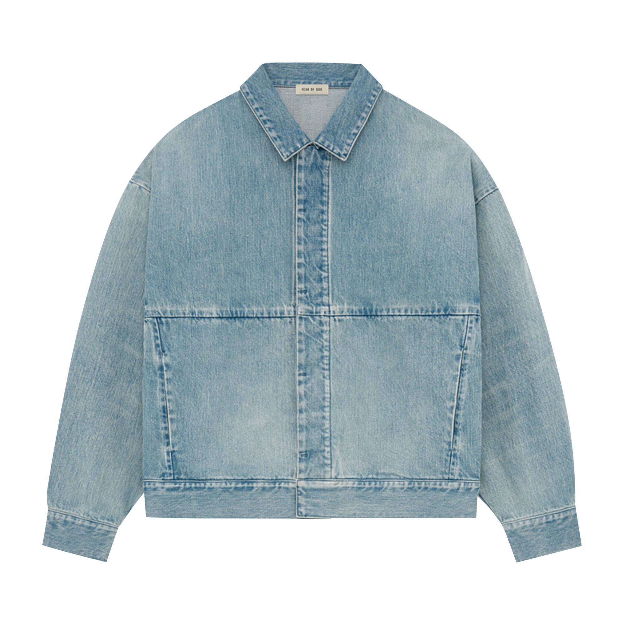 Pre-owned Fear Of God Denim Trucker Jacket 'indigo' | Blue | Men's Size S